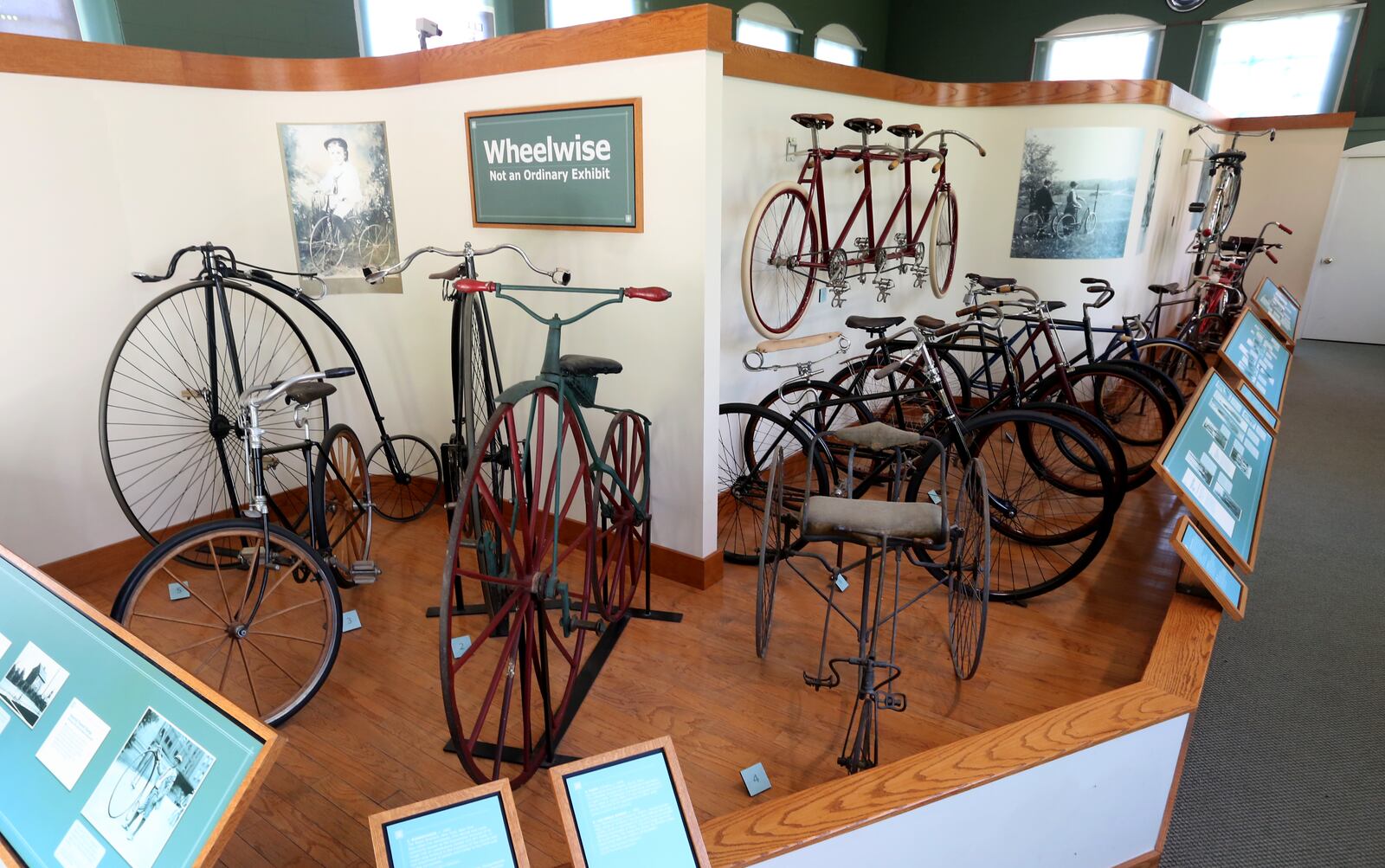 Dozens of bicycles are on display in the Dayton Cyclery building at Carillon Historical Park. LISA POWELL / STAFF