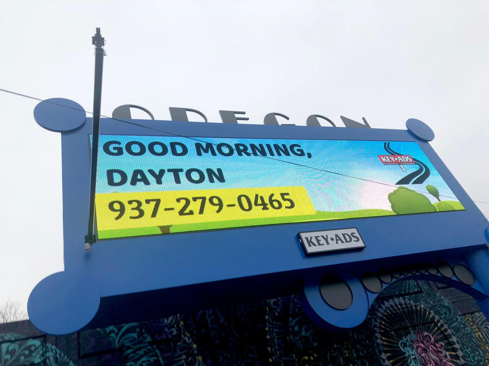 KAP Signs  of Dayton installed Key-Ads' new "Oregon" electric billboard near the intersection of Fifth St. and Patterson Blvd.