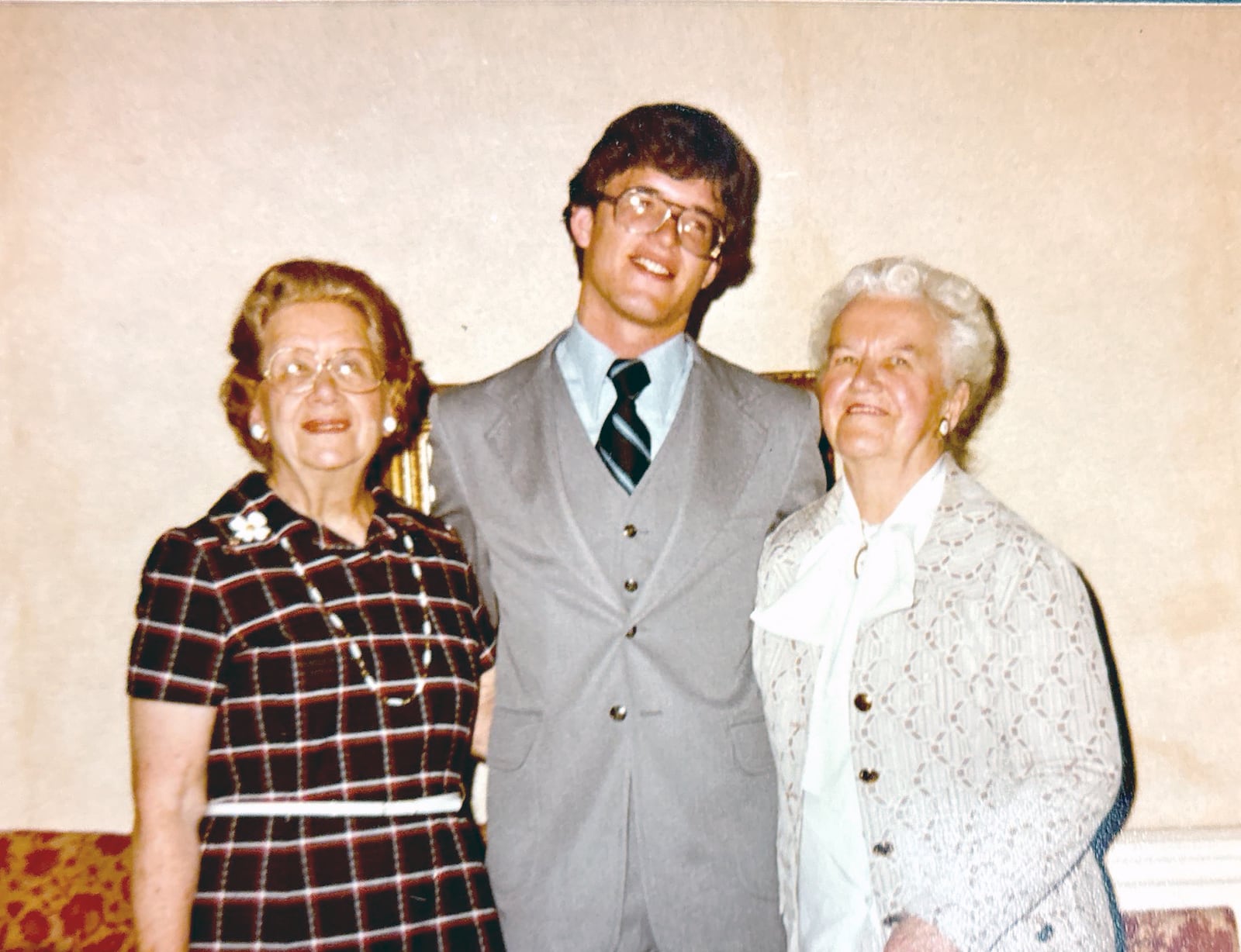 Taylor (center) with his grandmothers, Ethel Taylor (L) and Nita Nelson (R) at his graduation from medical school in 1983.