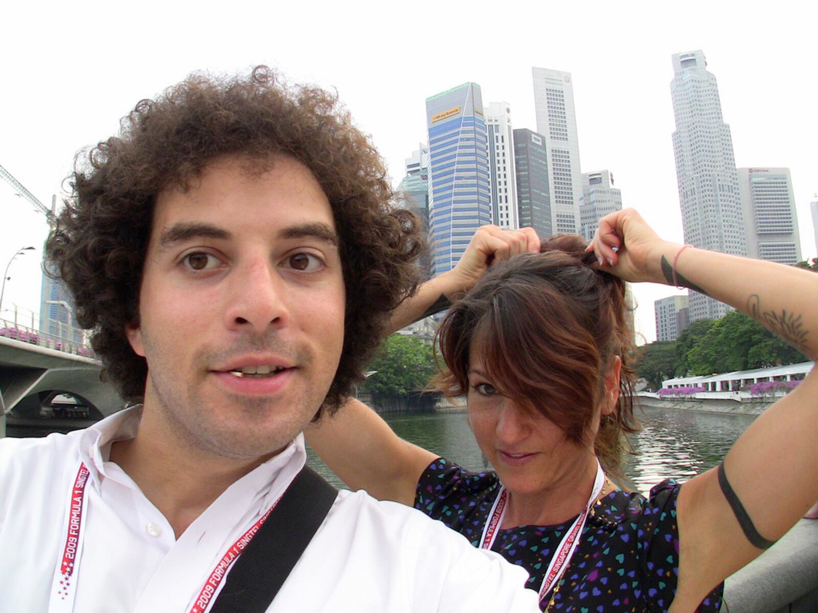 Joel Moss Levinson and his wife Randi Levinson in Singapore. Joel won the trip as part of a Singapore Tourism online contest. The couple lives in Yellow Springs.