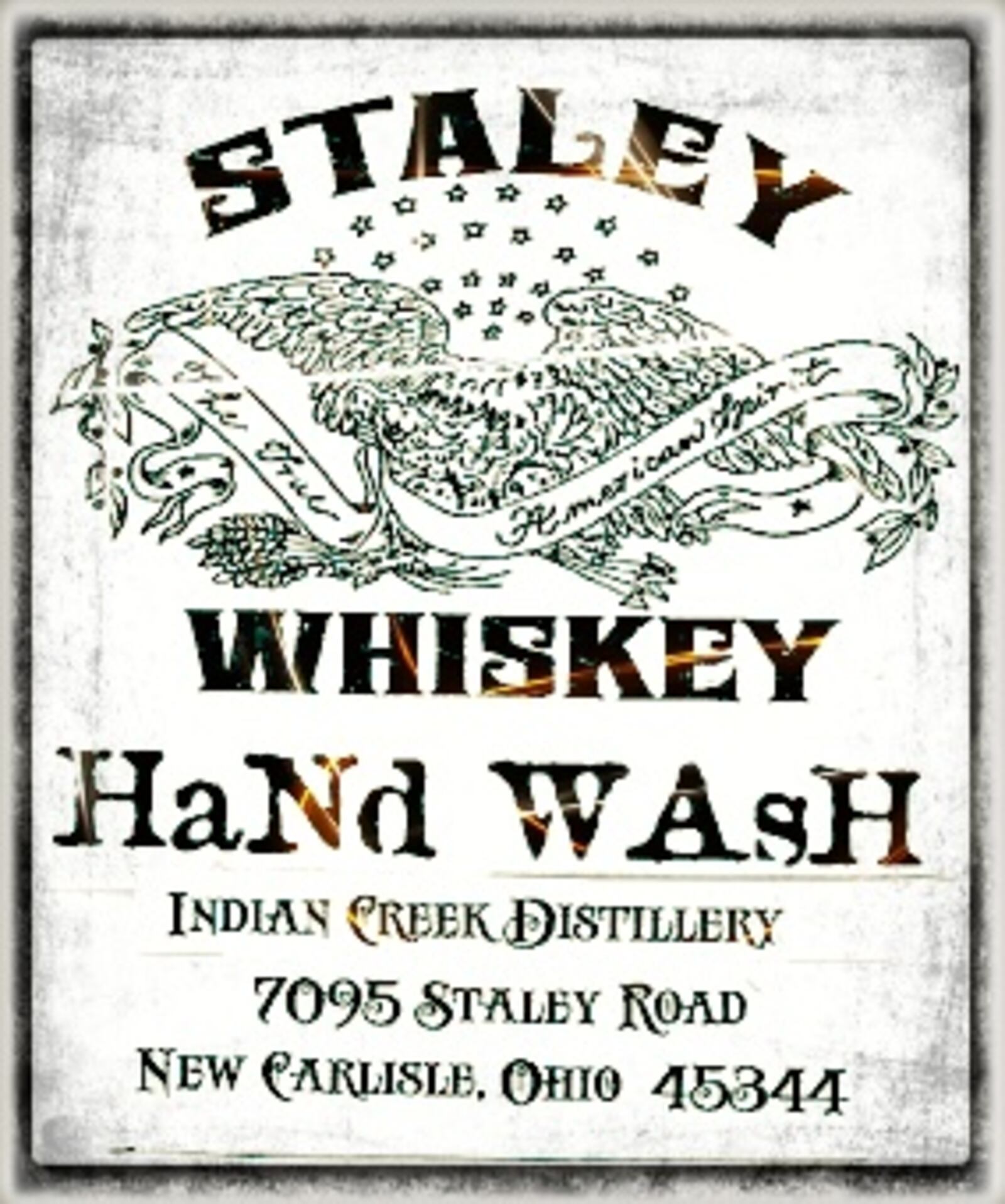 The label for Indian Creek Distillery's hand sanitizer