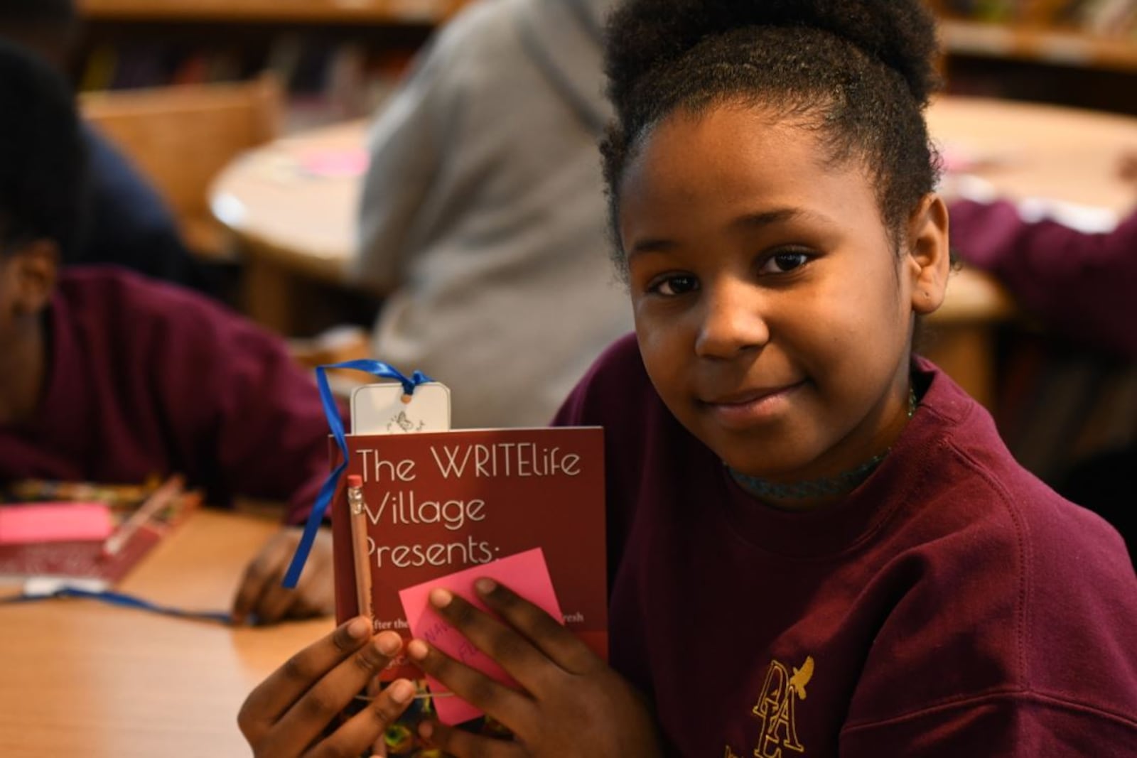 The community donated nearly $1,000 to help WRITElife Village print  books containing the work of 63 students that took part in its workshops during a Dayton Leadership Academies after-school program. Several students contributed to multiple books, including “After the Tornado: Rainbow Poetry and Fresh Apples.”