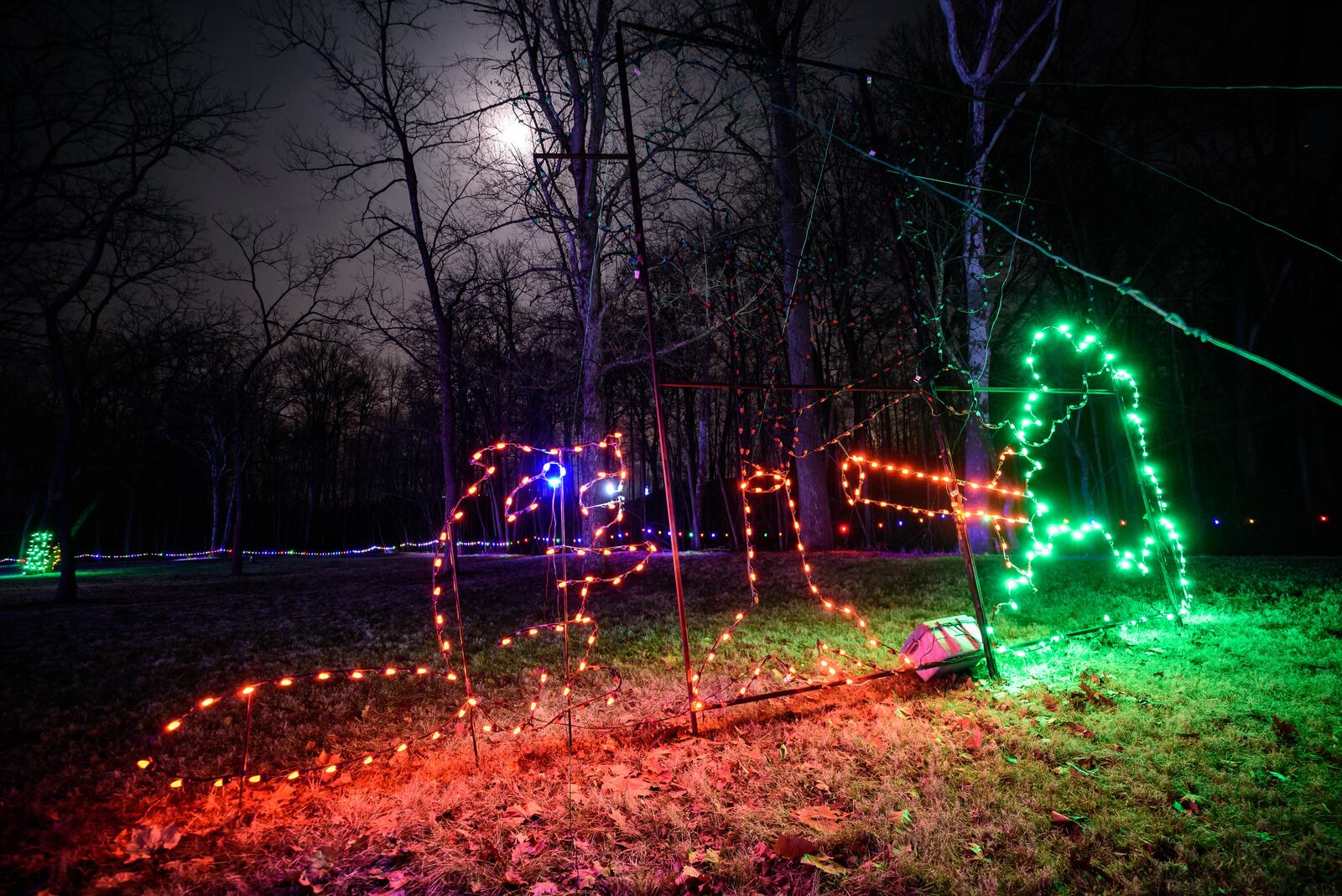 Fort St. Clair's Whispering Christmas light display is open through December from 6-10 p.m. every night with hot chocolate and cookies. A $5 donation per car is requested to help to cover the operation costs. Fort Saint Clair State Park is located at 135 Camden Road in Eaton. TOM GILLIAM/CONTRIBUTED