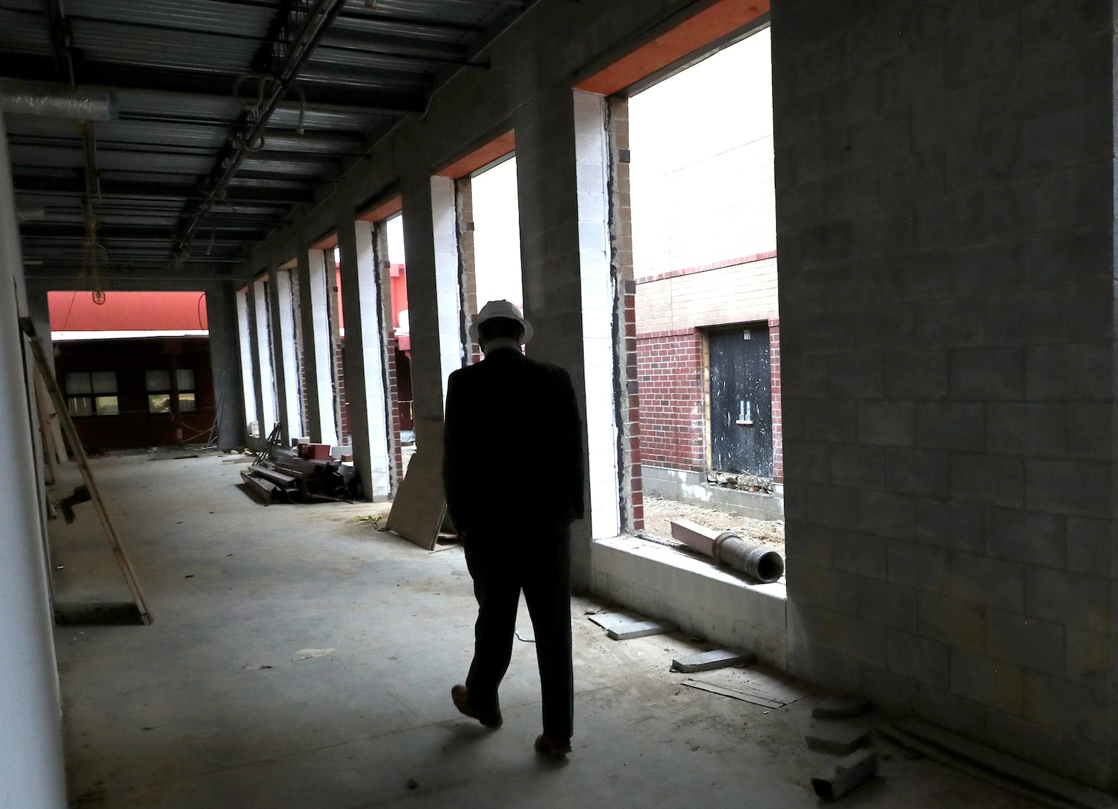 Greenon School's conducted tours of the new Greenon School Tuesday to show the progress of the construction on the new combined school building. BILL LACKEY/STAFF