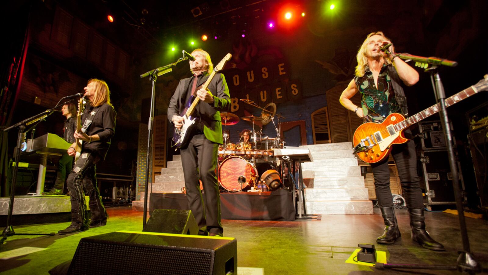 (L-R) Keyboardist Lawrence Gowan, bassist Ricky Phillips, guitarist/vocalist James Young, drummer Todd Sucherman and guitarist/vocalist Tommy Shaw of Styx performs at the House of Blues on January 13, 2012 in New Orleans, Louisiana. The group will perform Aug. 2 at Ohio State Fair. CONTRIBUTED