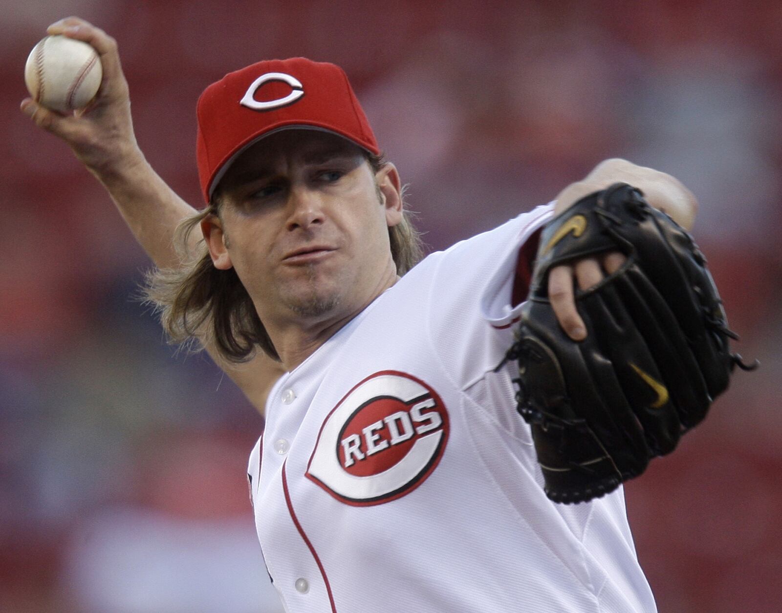 Retired Cincinnati Reds all-star pitcher Bronson Arroyo, who released “Covering the Bases” in 2005, releases his first collection of original material, “Some Might Say,” on Friday, Feb. 17. (AP Photo/Al Behrman)