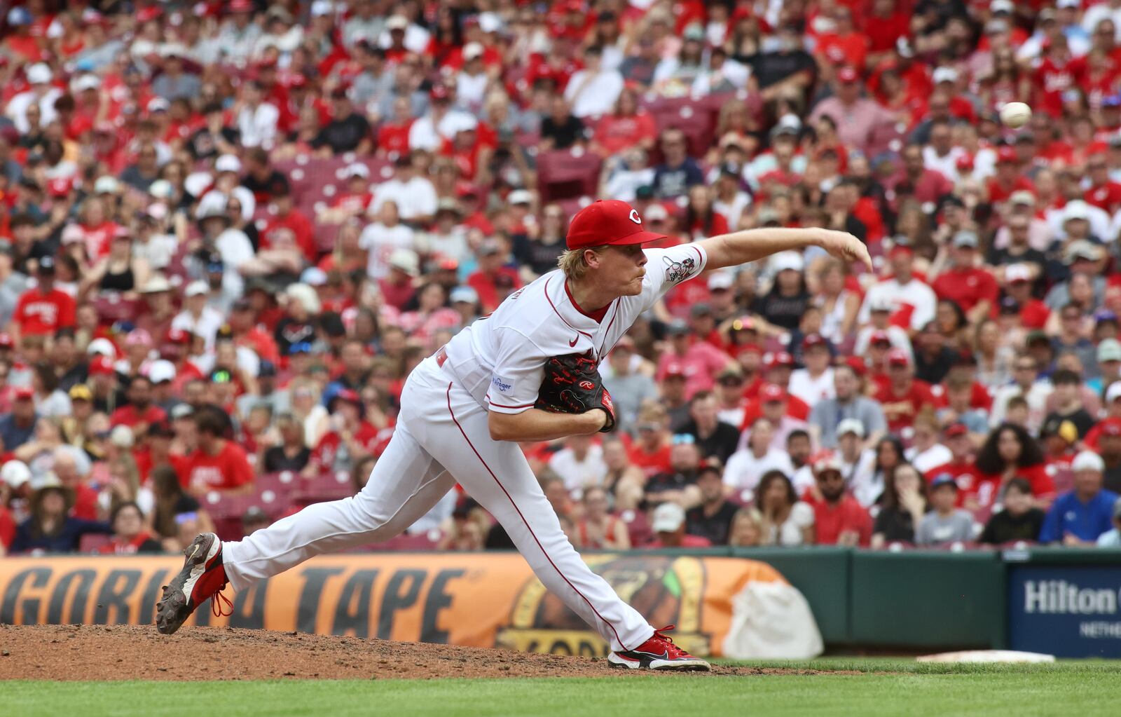 Reds starter Andrew Abbott pitches against the Padres on Sunday, July 2, 2023, at Great American Ball Park in Cincinnati. David Jablonski/Staff