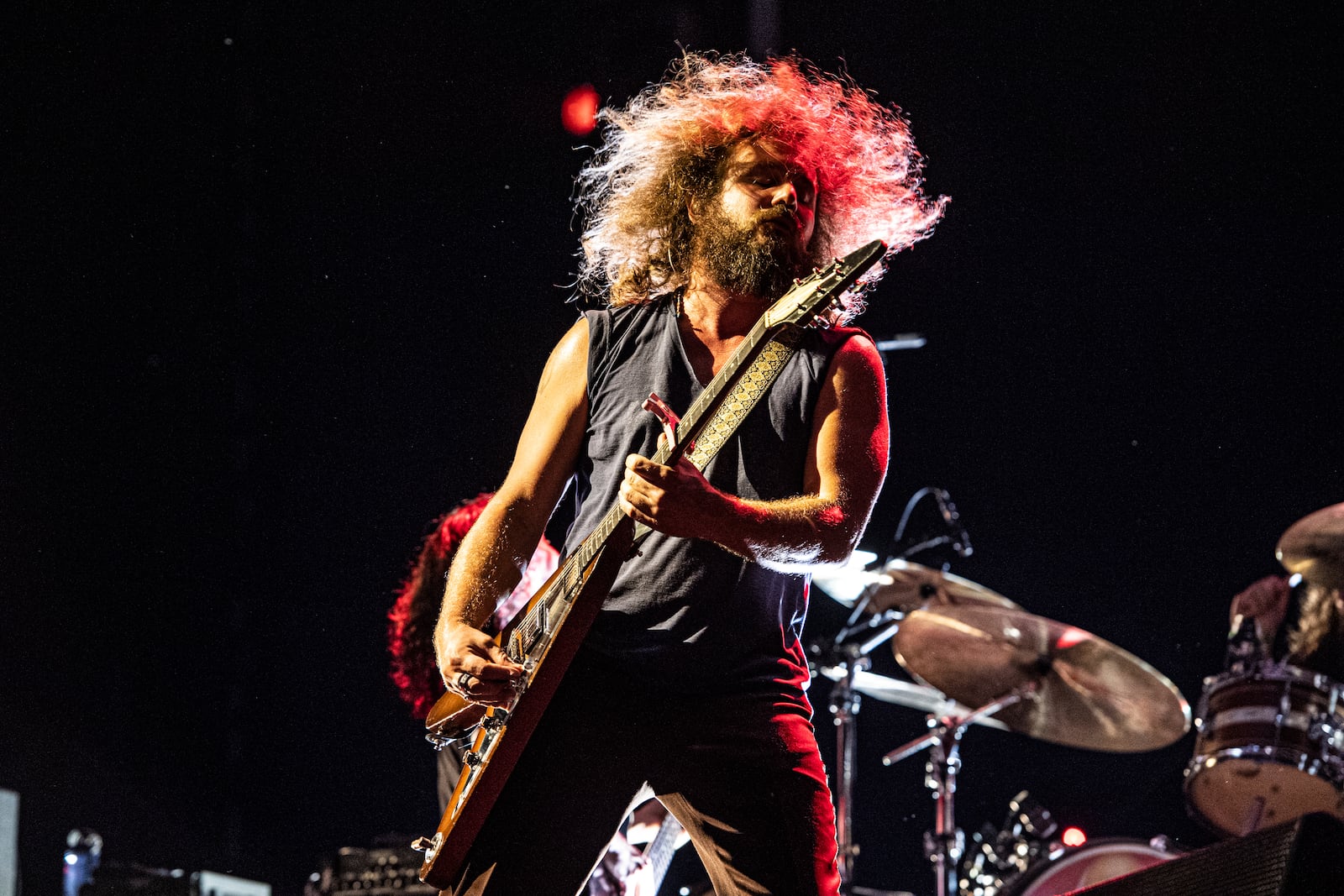 Jim James of My Morning Jacket performs at the Railbird Music Festival on Saturday, Aug. 28, 2021, in Lexington, Ky. The group will perform June 24 at MegaCorp Pavilion in Newport, Ky. Photo by Amy Harris/Invision/AP