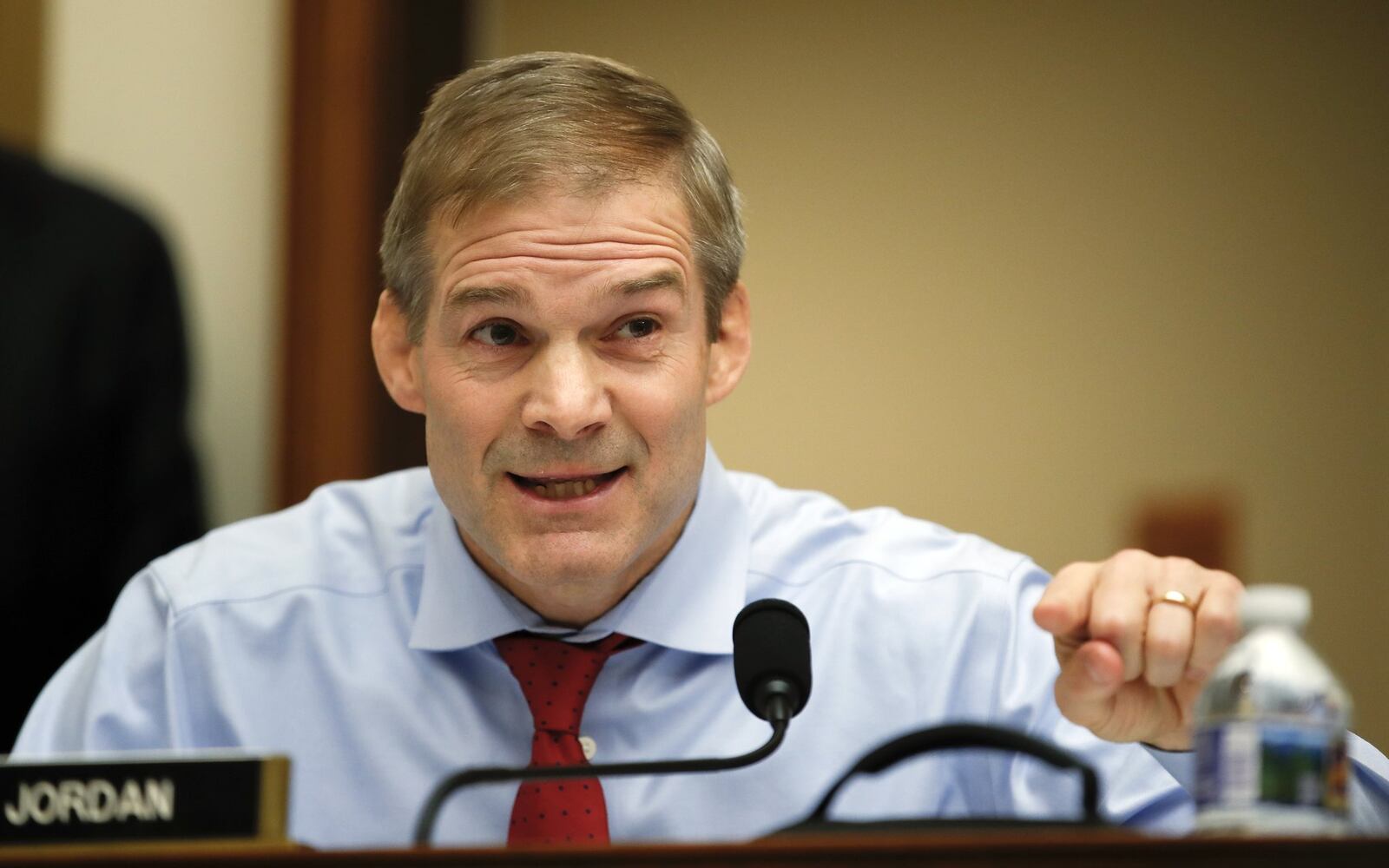 House Judiciary Committee member Rep. Jim Jordan, R-Ohio, questions FBI Director Christopher Wray during a House Judiciary hearing on Capitol Hill in Washington, Thursday, Dec. 7, 2017, on oversight of the Federal Bureau of Investigation. (AP Photo/Carolyn Kaster)