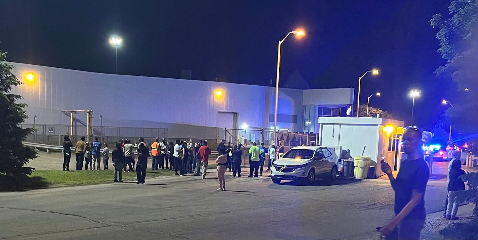 A large police force responded to the DMAX plant in Moraine Thursday evening after a reported shooting. | Jeremy Kelley/Staff