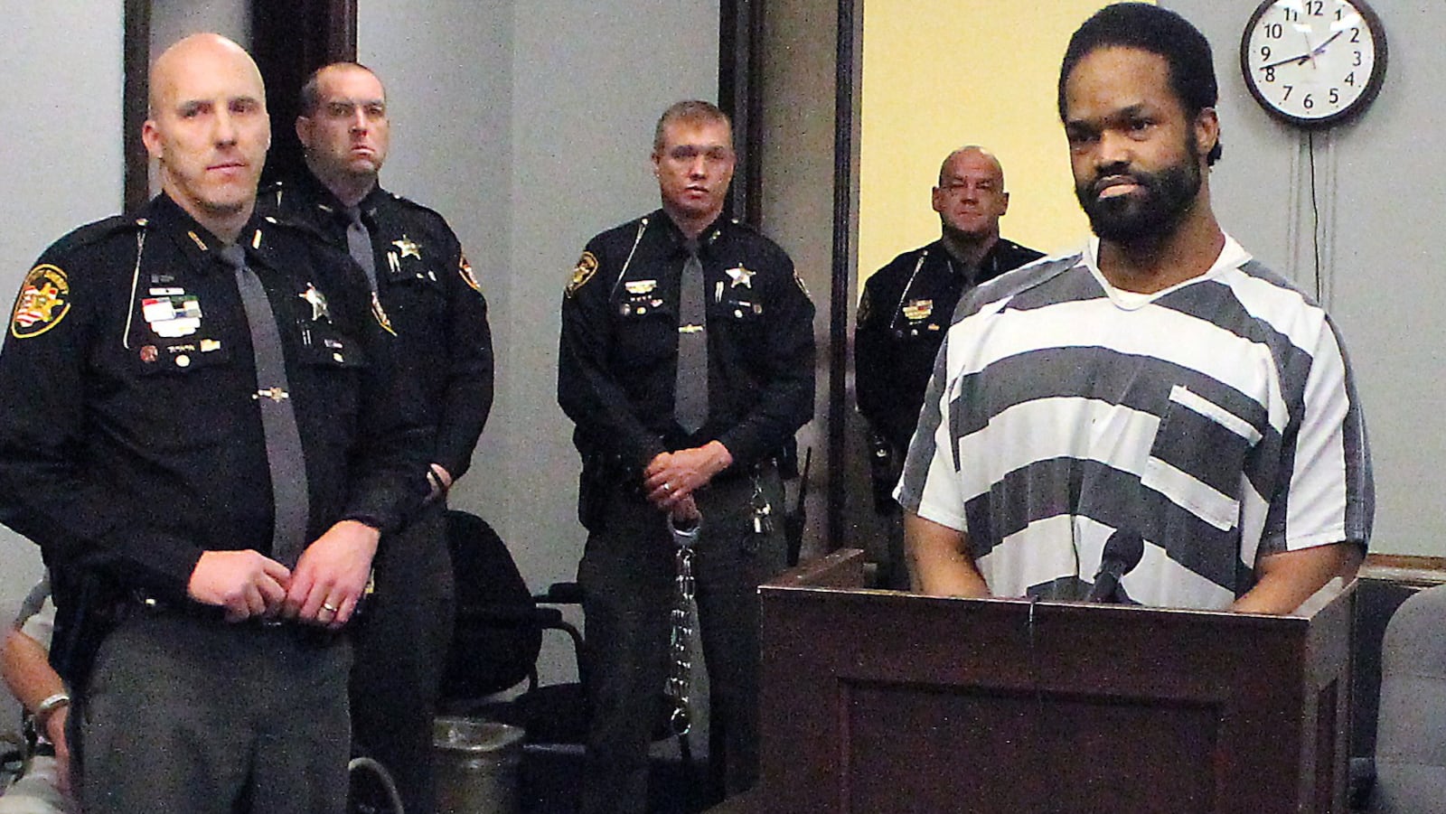 Prentiss Hare is arraigned on aggravated murder charges in Clark County Common Pleas Court. JEFF GUERINI/STAFF