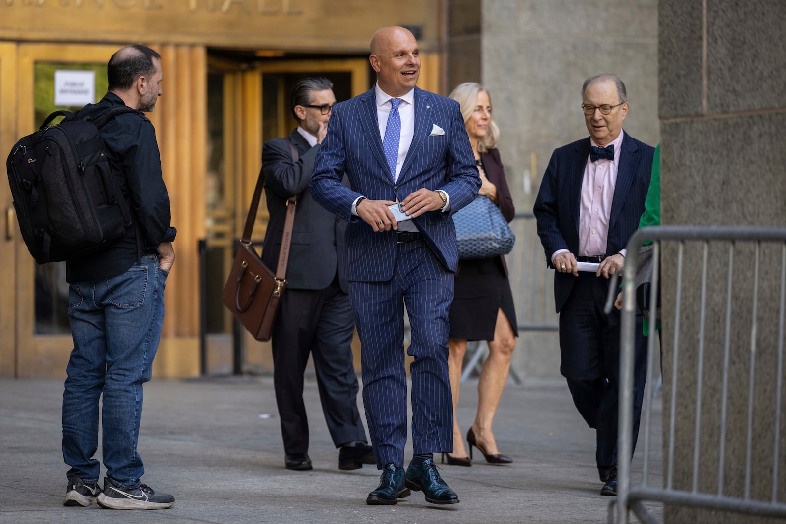 Arthur Aidala, attorney for Harvey Weinstein, exits Manhattan criminal court, Wednesday, Oct. 23, 2024, in New York. (AP Photo/Yuki Iwamura)