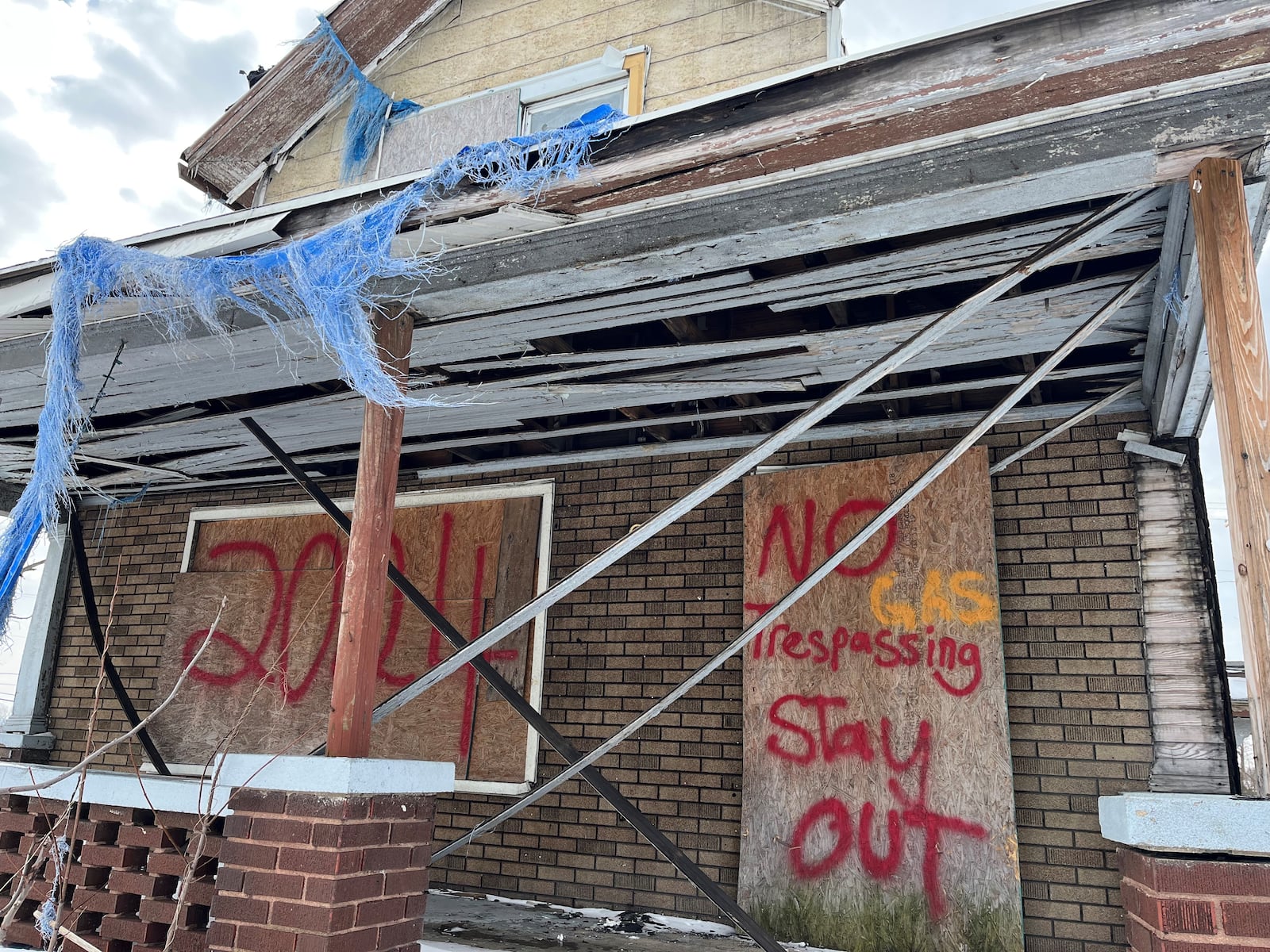 A vacant, abandoned and "dangerous" residential structure in Harrison Twp. that the township planned to demolish. CORNELIUS FROLIK / STAFF