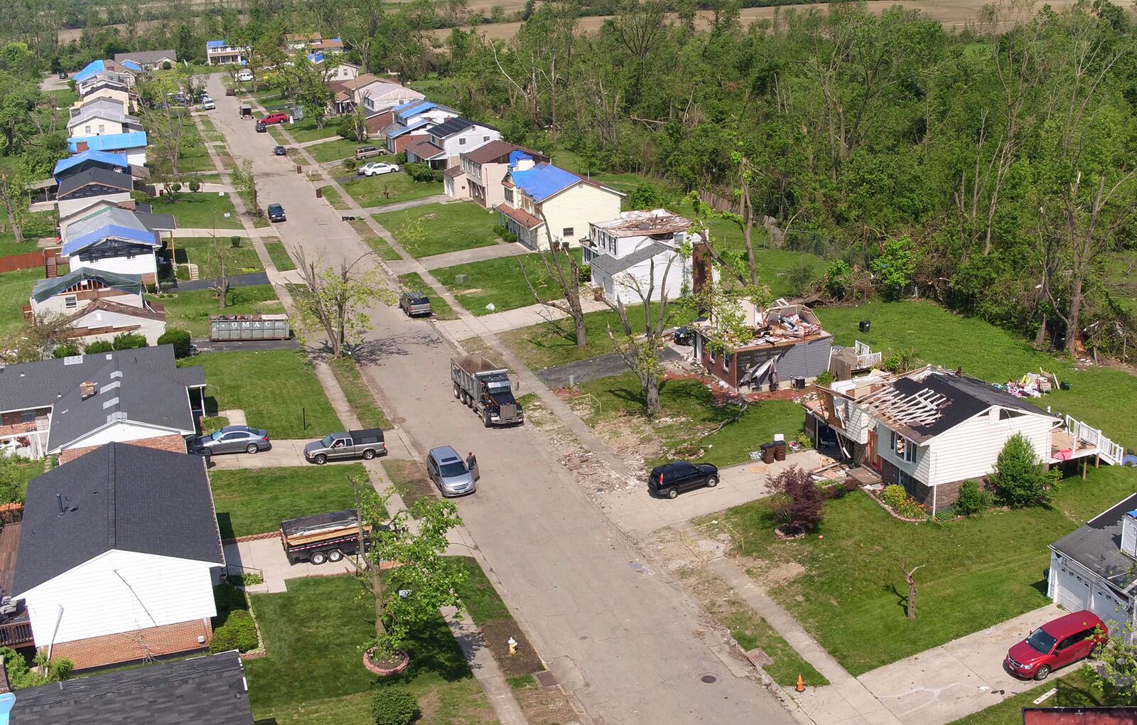 Tornado damage in Trotwood.