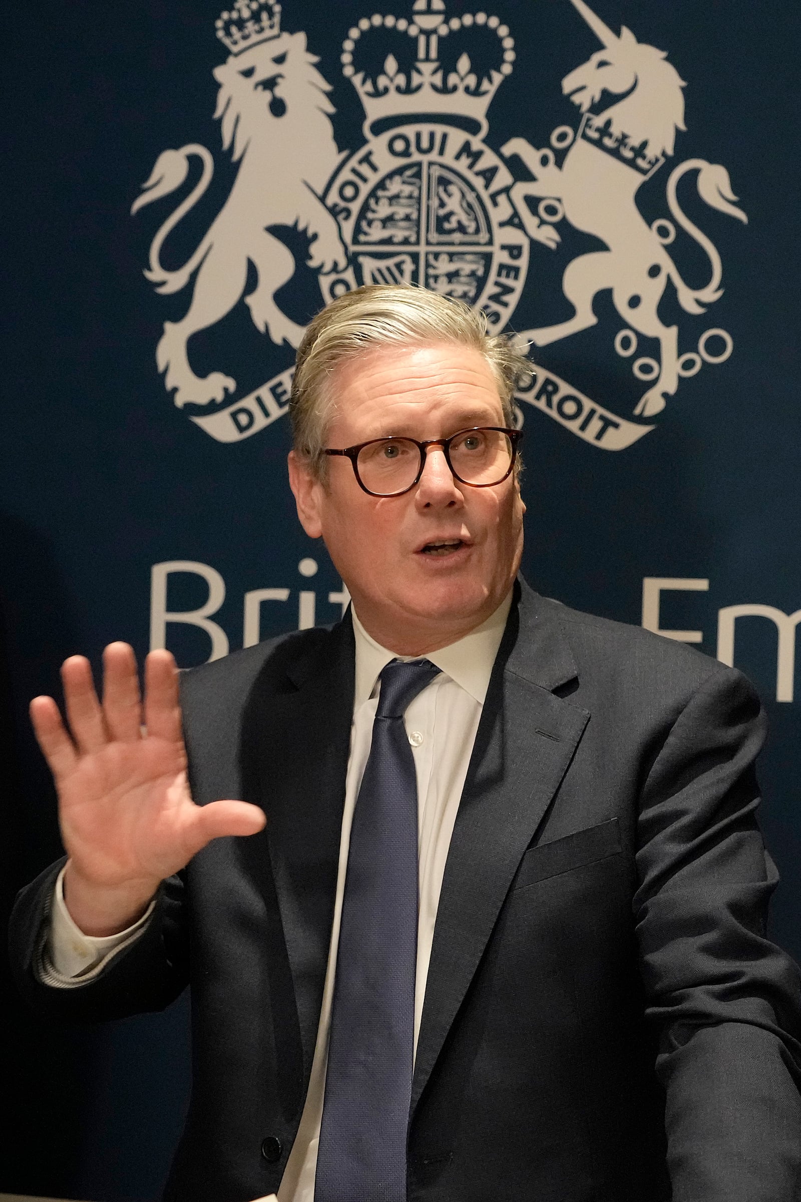 Britain's Prime Minister Keir Starmer speaks as he attends a business reception at the British Embassy in Warsaw, Friday, Jan. 17, 2025. (AP Photo/Czarek Sokolowski, Pool)