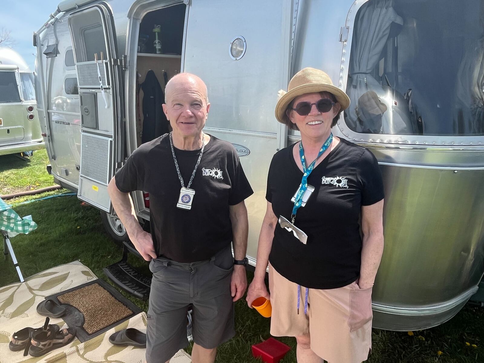 Ron and Kathy Keleman of Salem, Oregon were at the Darke County Fairgrounds watching the total solar eclipse on Monday, April 8, 2024. RICH GILLETTE / STAFF