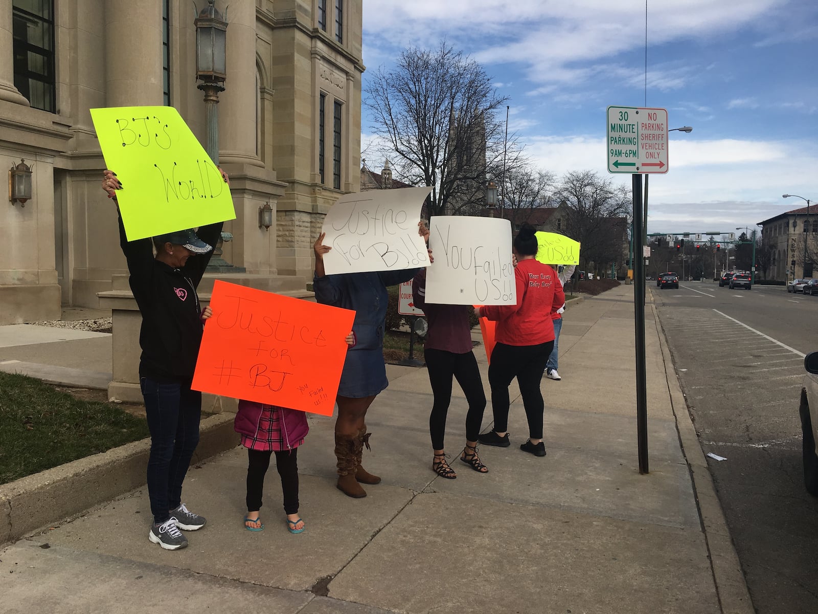 Family and friends of a 15-year-old Springfield boy who was killed in November protested on Wednesday a grand jury’s decision to not indict the man who shot him. Allyson Brown/Staff