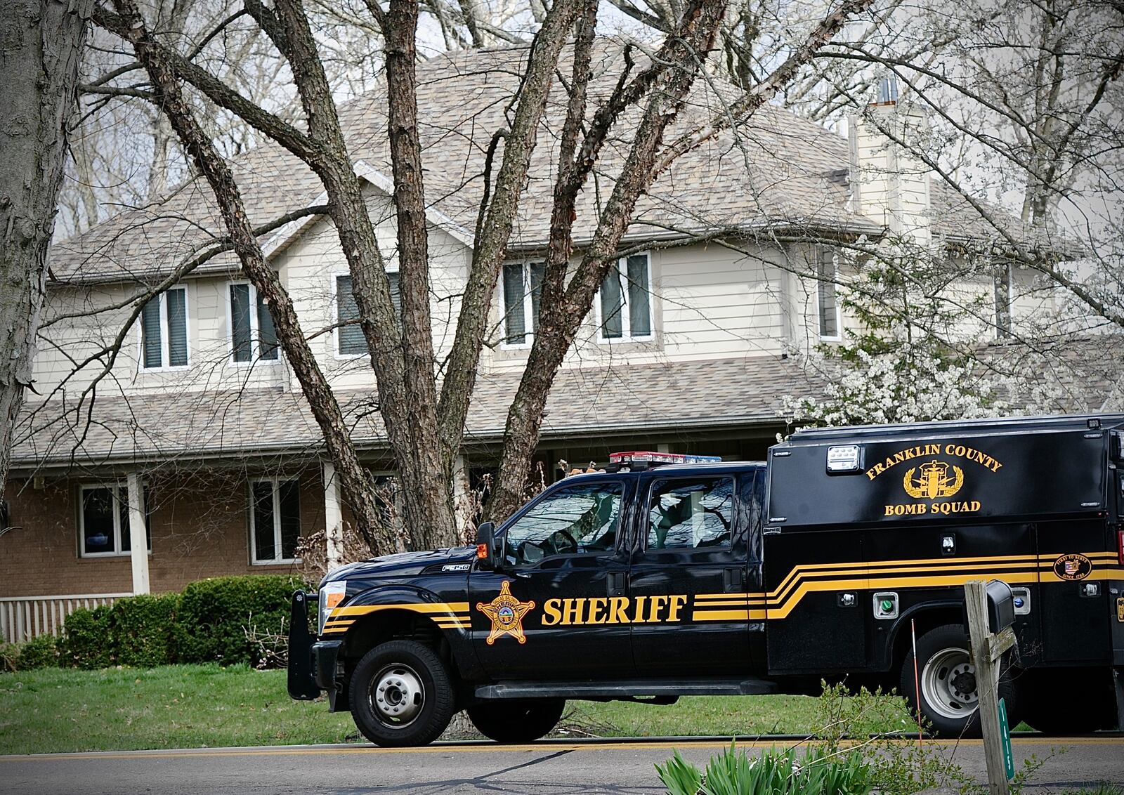 Several bomb squads, including Dayton and Franklin county at a home in Troy on Barnhart Rd., Friday April 5, 2024. MARSHALL GORBY \STAFF