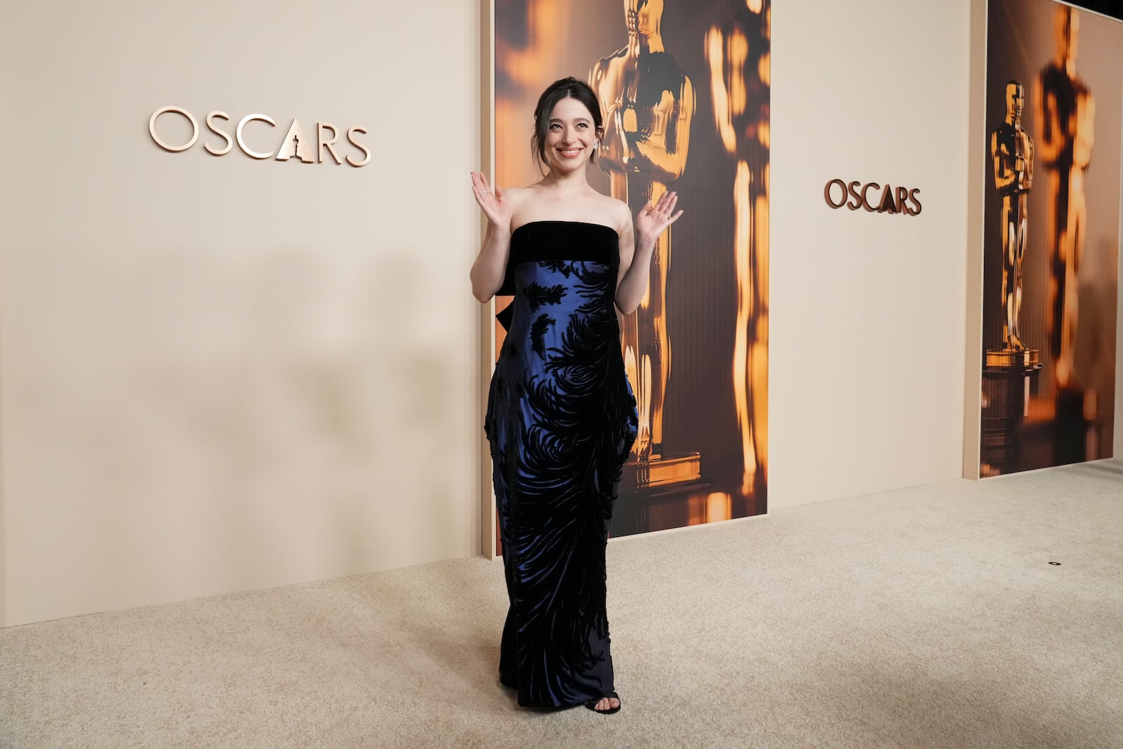 Mikey Madison arrives at the Oscars Nominees Dinner on Tuesday, Feb. 25, 2025, at the Academy Museum of Motion Pictures in Los Angeles. (Photo by Jordan Strauss/Invision/AP)