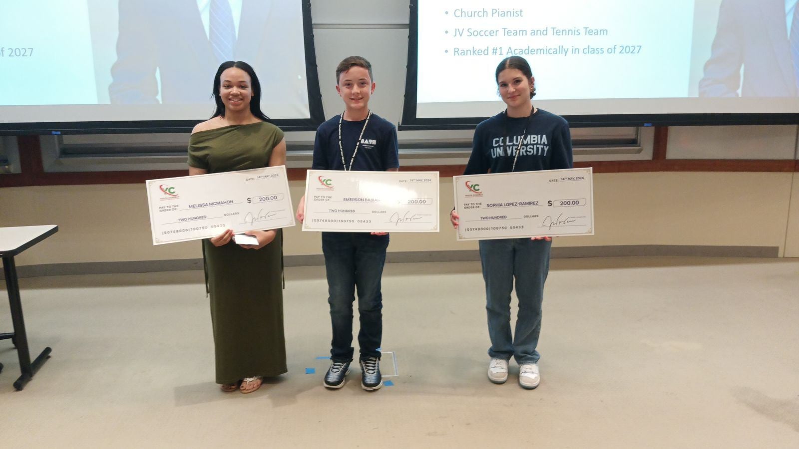 The three winners of the Youth Connect SAAS Awards from the Be The Change Youth Summer. From left to right: Melissa McMahon,  Emerson Babian, Sophia Lopez Ramirez. Contributed