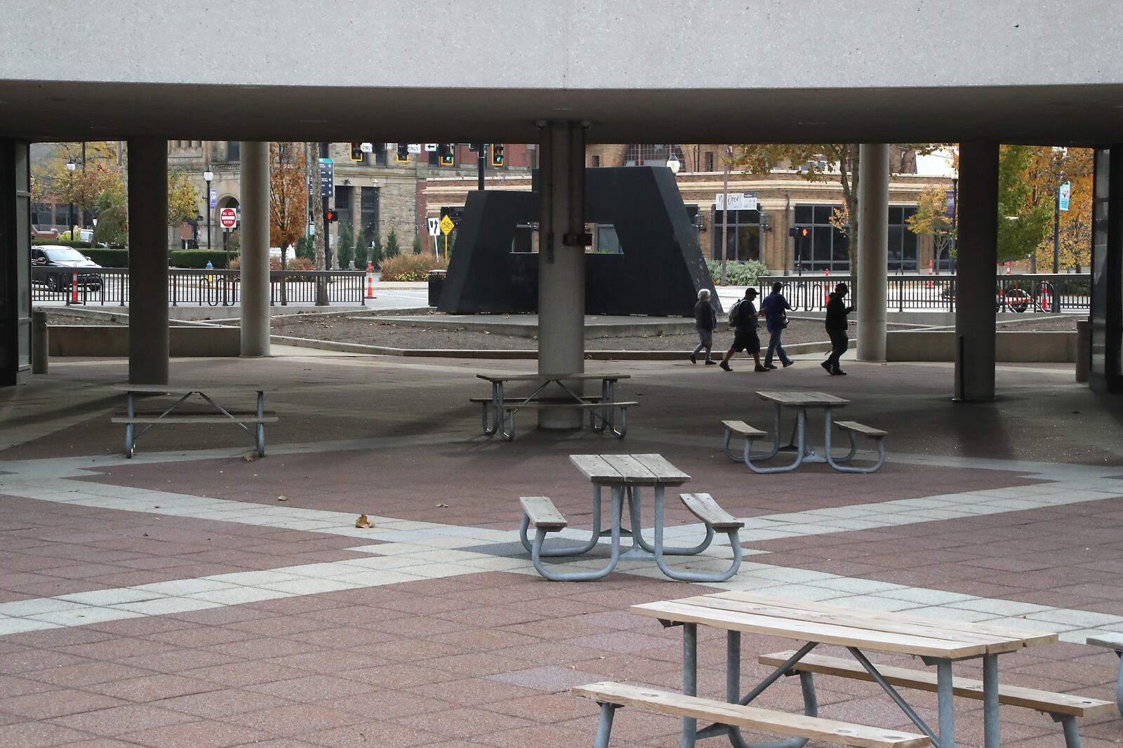 The Springfield City Hall Plaza Monday, Oct. 24, 2022. BILL LACKEY/STAFF