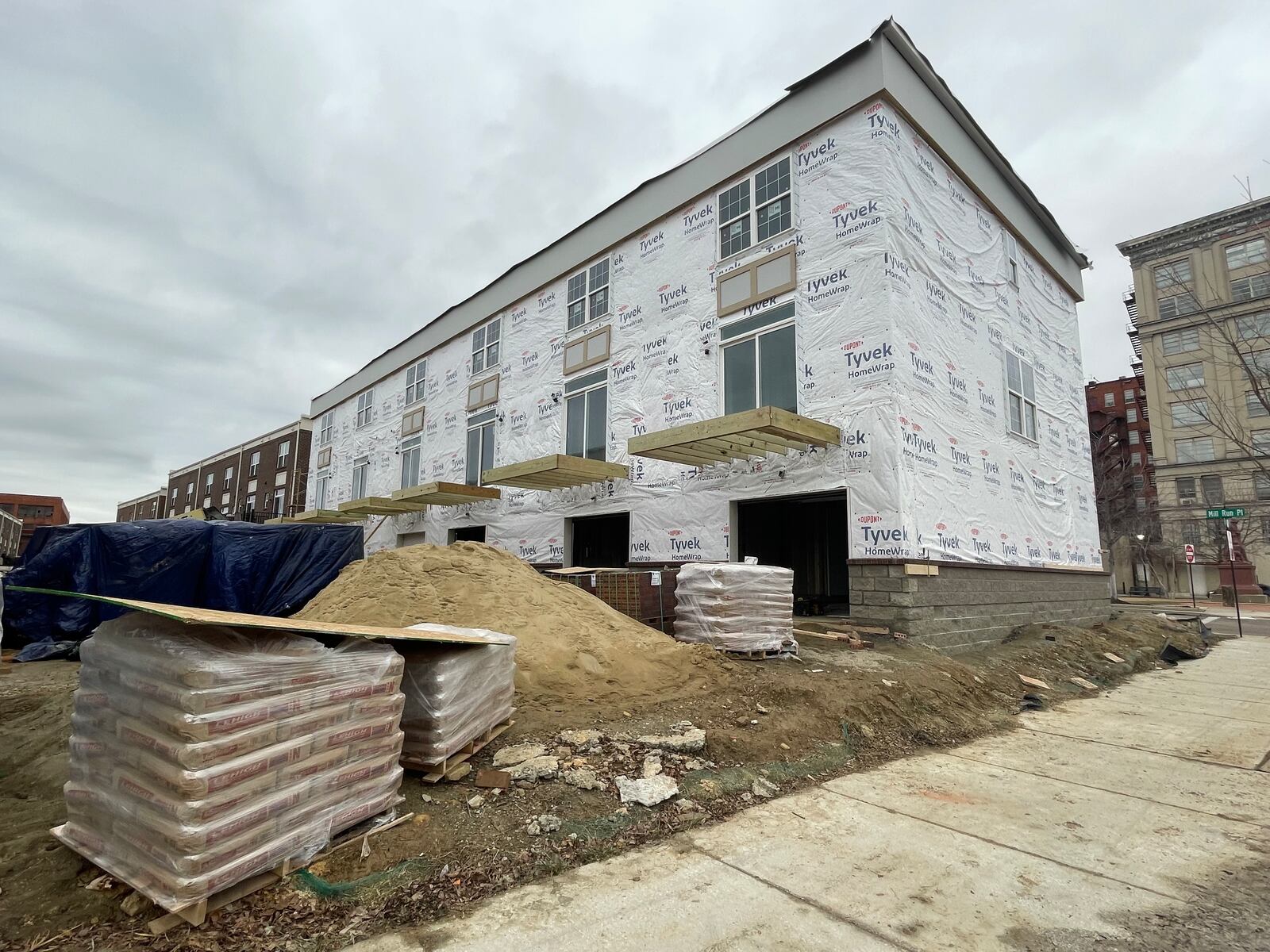 The sixth Center Street Townes building will add six more townhomes to the community once it's finished.