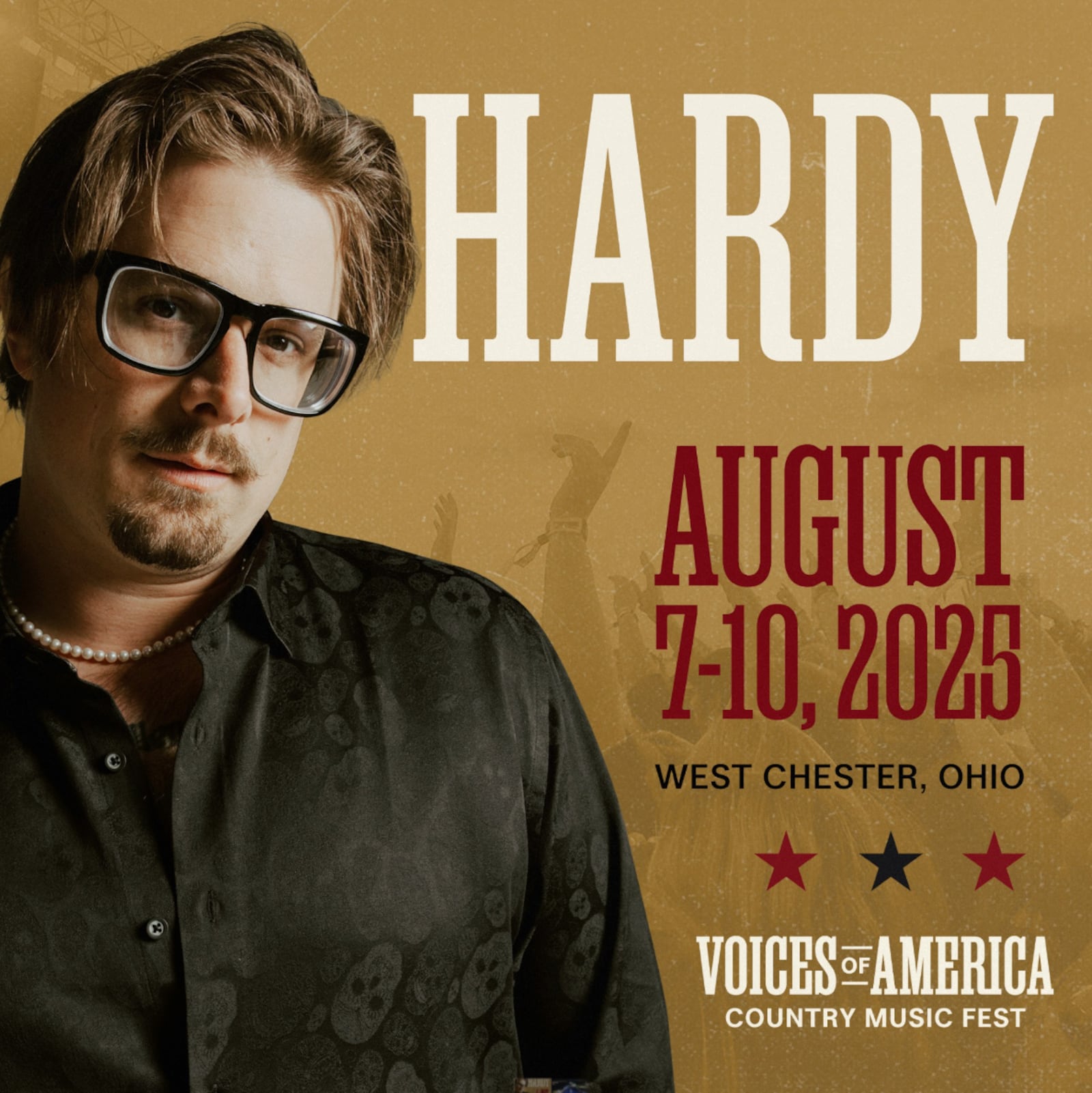 Hardy will perform at the 2025 Voices of America Country Music Fest in West Chester Twp. CONTRIBUTED