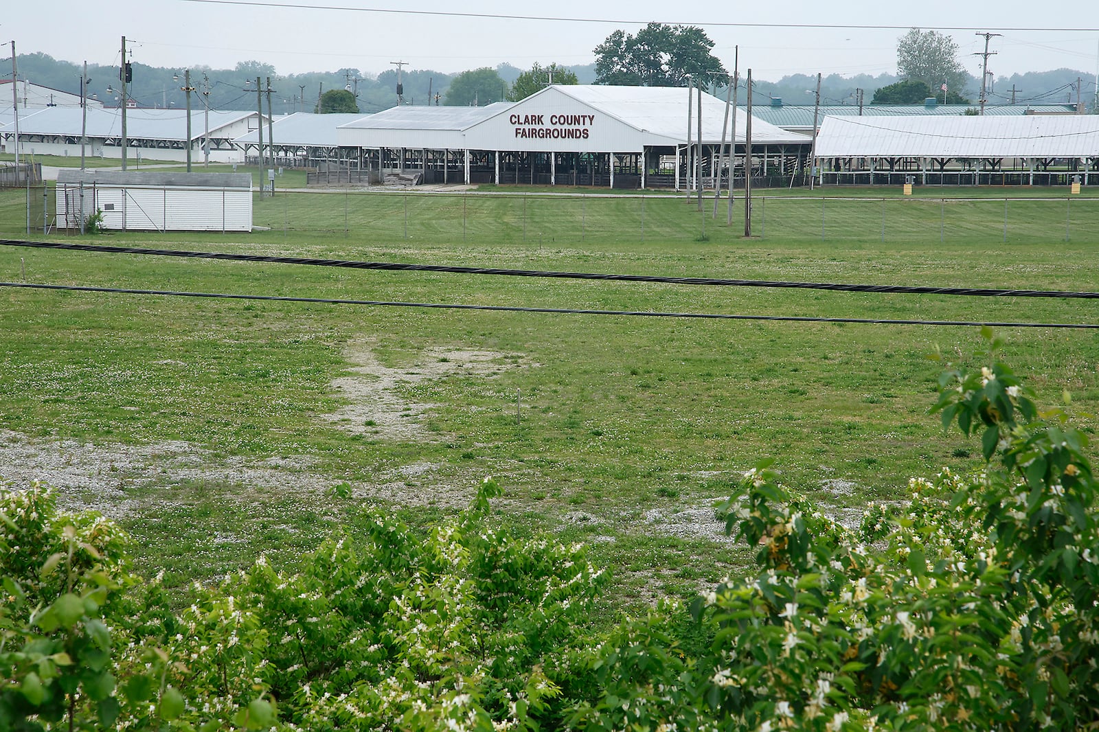 A section of land where the former National Guard Armory stood near the Clark County Fairgrounds where the county plans to develop Monday, May 6, 2024. BILL LACKEY/STAFF