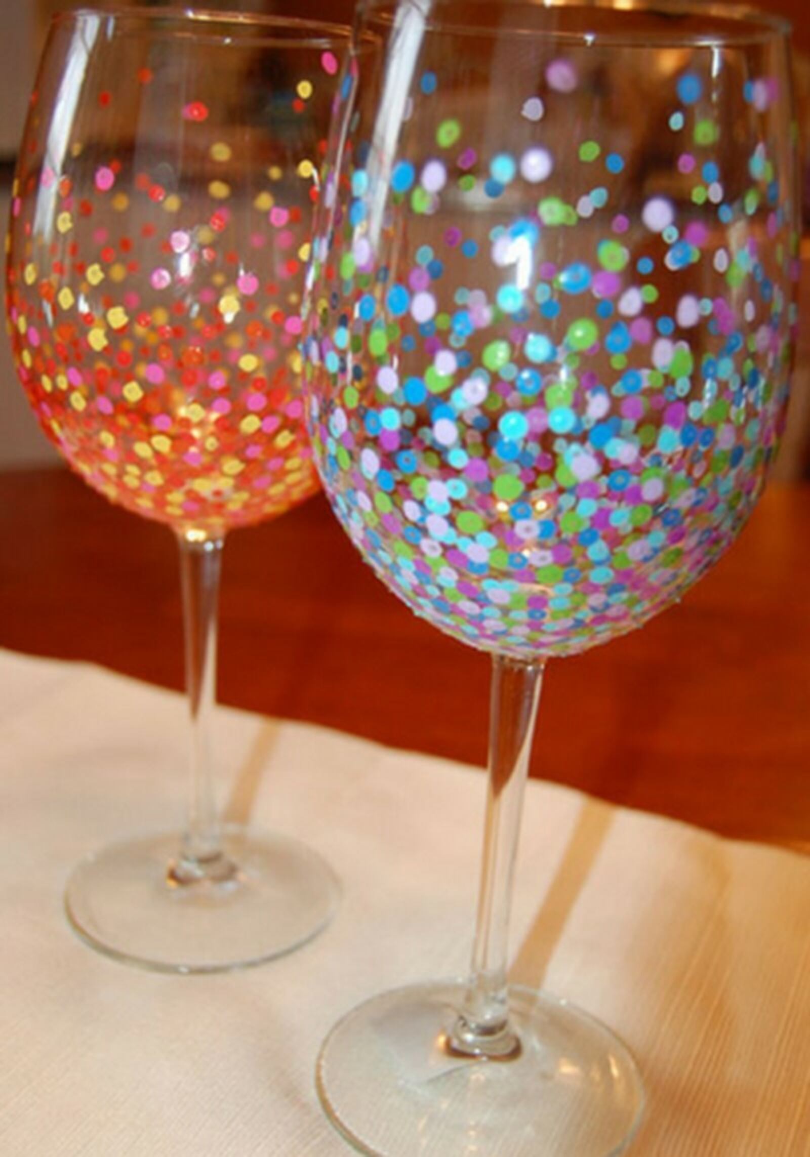 Wine-glass painting is one of the projects available from Raise Your Brush. CONTRIBUTED