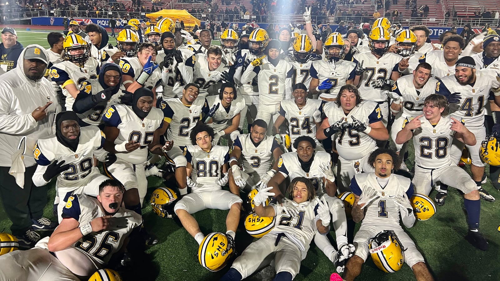 Springfield defeated Cincinnati Moeller 28-24 in the Division I state semifinals at Piqua on Friday, Nov. 25, 2022. Michael Cooper/CONTRIBUTED