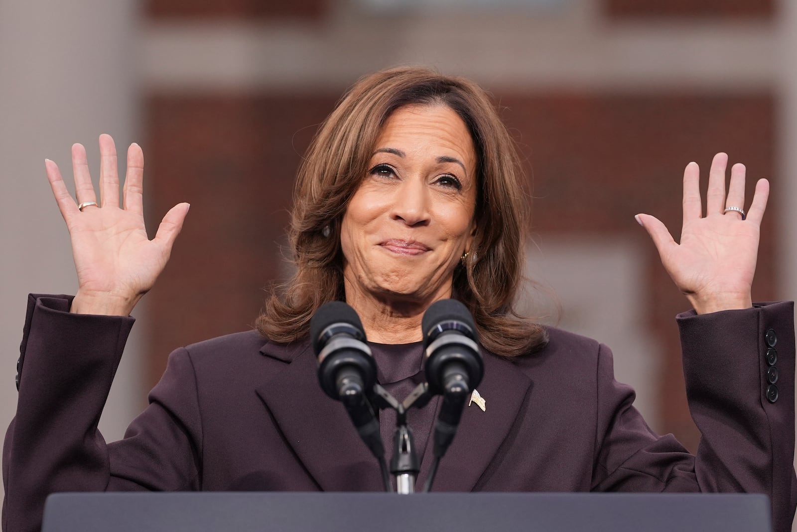 Vice President Kamala Harris delivers a concession speech after the 2024 presidential election, Wednesday, Nov. 6, 2024, on the campus of Howard University in Washington. (AP Photo/Jacquelyn Martin)