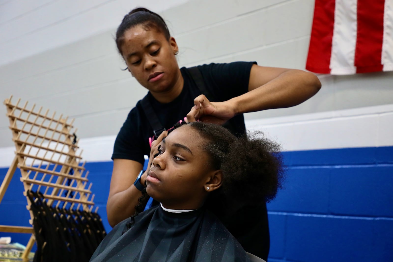 Fulton Elementary School held free haircuts and braiding for students ahead of Ohio State Testing. Contributed