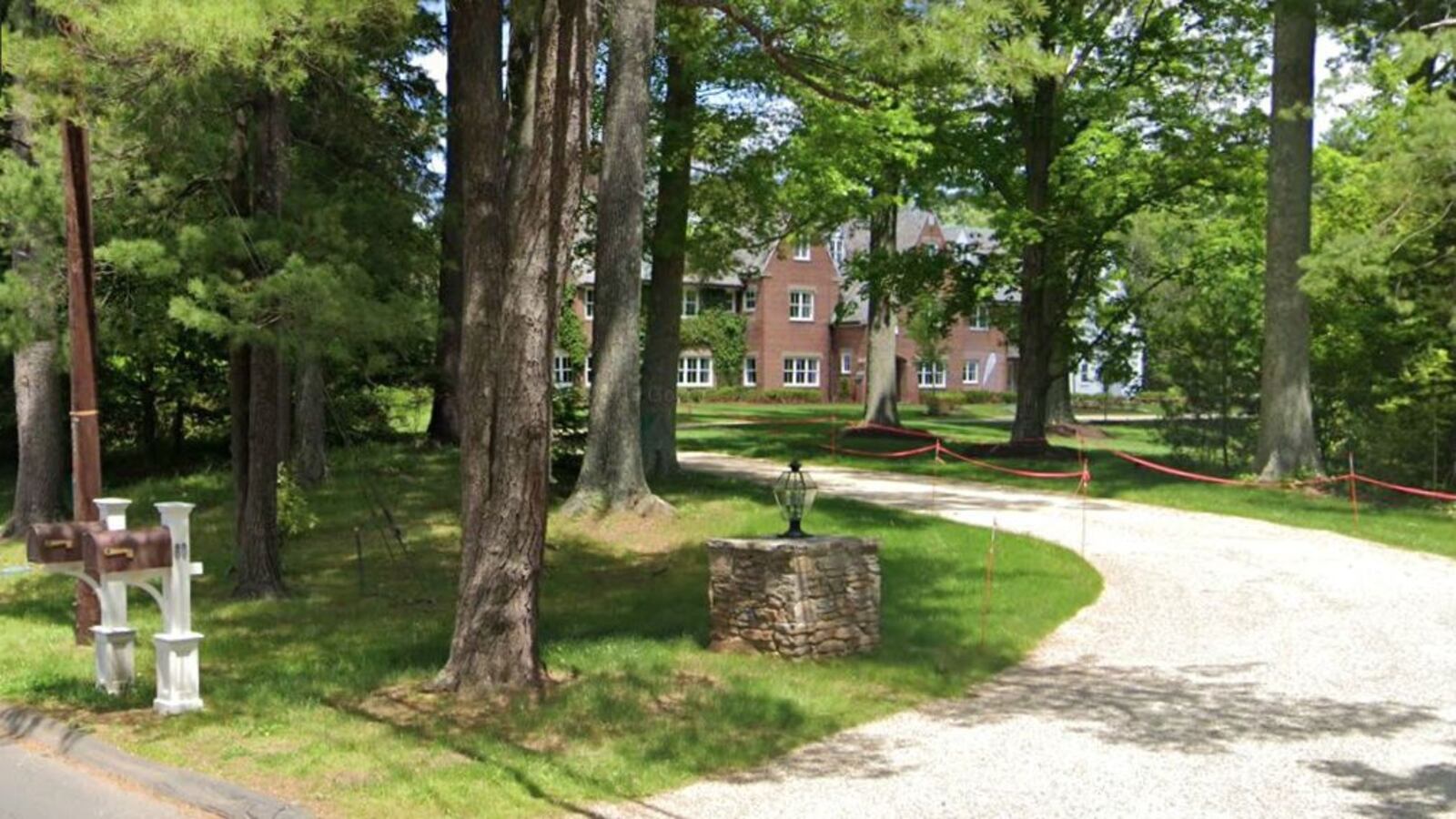 Pictured from the street in a June 2019 Street View image is a Farmington, Conn., mansion being developed by Fore Group, the company owned by Fotis Dulos. Dulos, 52, is charged with with murder, felony murder and kidnapping in the May 24, 2019, disappearance and presumed death of his estranged wife, Jennifer Dulos, 50, of New Canaan. (Google)