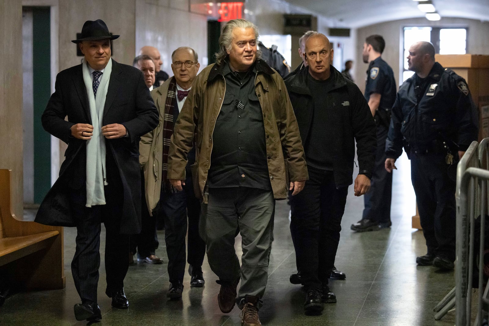 Steve Bannon arrives at court in New York, Tuesday, Feb. 11, 2025. (AP Photo/Yuki Iwamura)