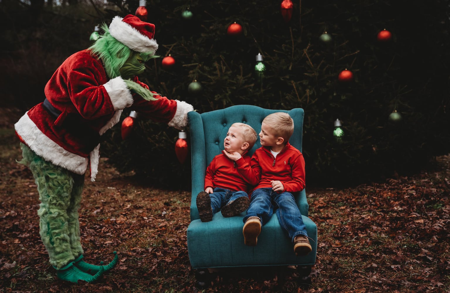 Photos: The Grinch surprises, scares children during photo shoot