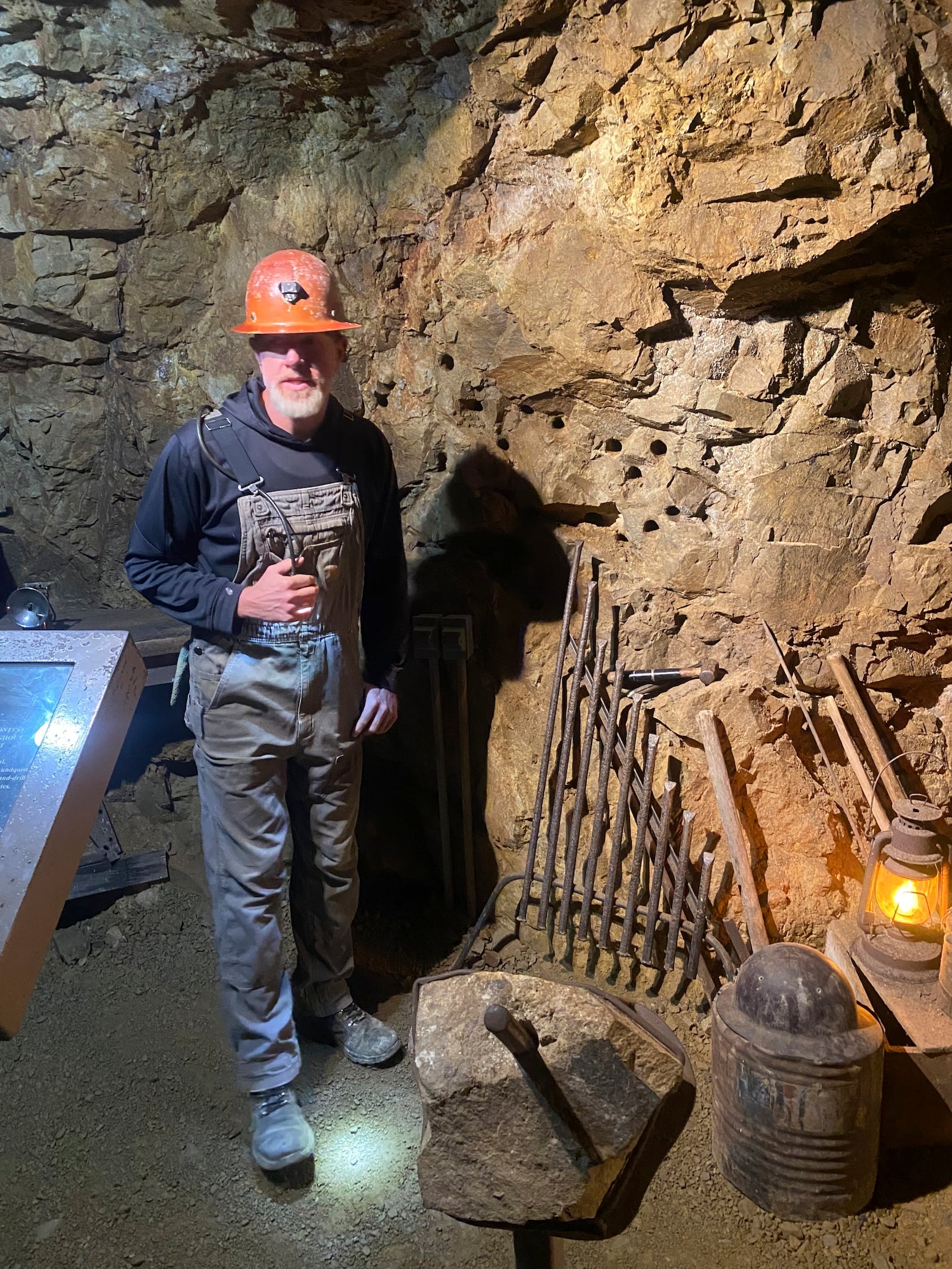 Patrick Weier, who died on Oct. 10, 2024, in an accident gives a tour of the Mollie Kathleen Gold Mine in Cripple Creek, Colo.. (Jennifer Nolan via AP)