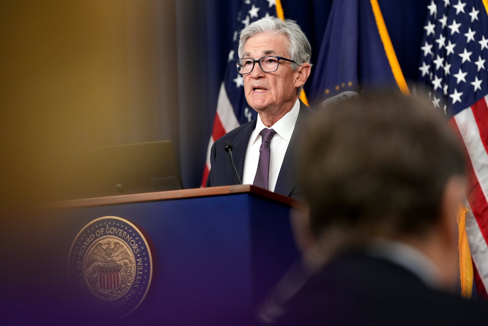 Federal Reserve Board Chairman Jerome Powell speaks during a news conference at the Federal Reserve, Wednesday, Dec. 18, 2024, in Washington. (AP Photo/Jacquelyn Martin)