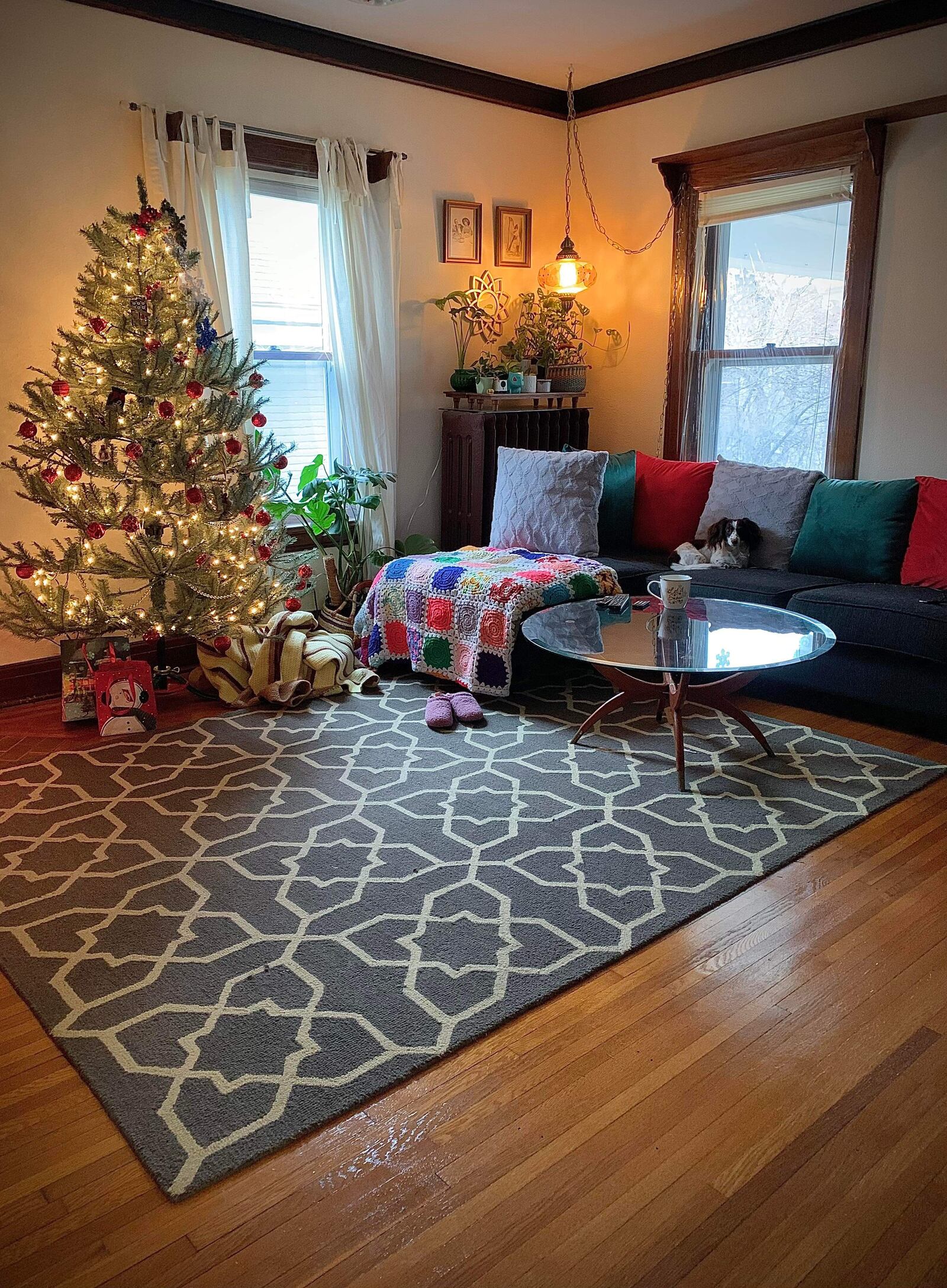 Swag lamps and other vintage items fill the living room on the second floor. CONTRIBUTED