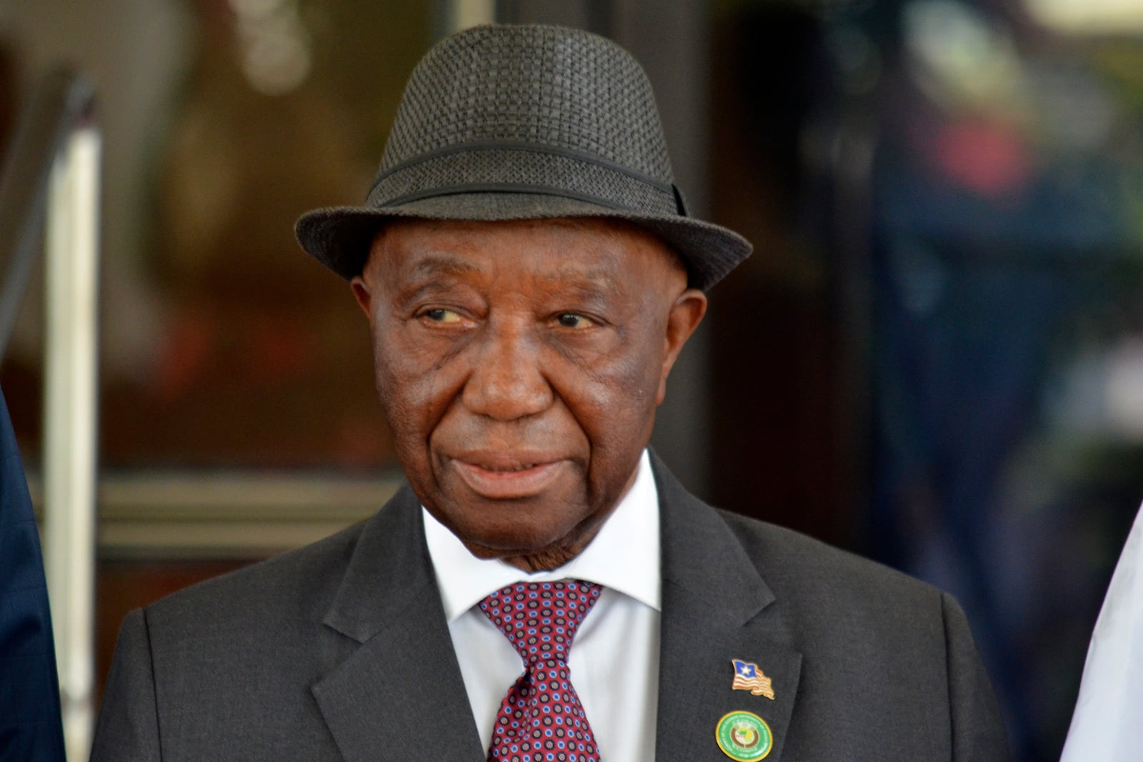 Liberia's President Joseph Boakai poses for a photo, prior to the start of the ECOWAS meeting, in Abuja, Nigeria, Sunday, Dec 15, 2024. (AP Photo/Olamikan Gbemiga)