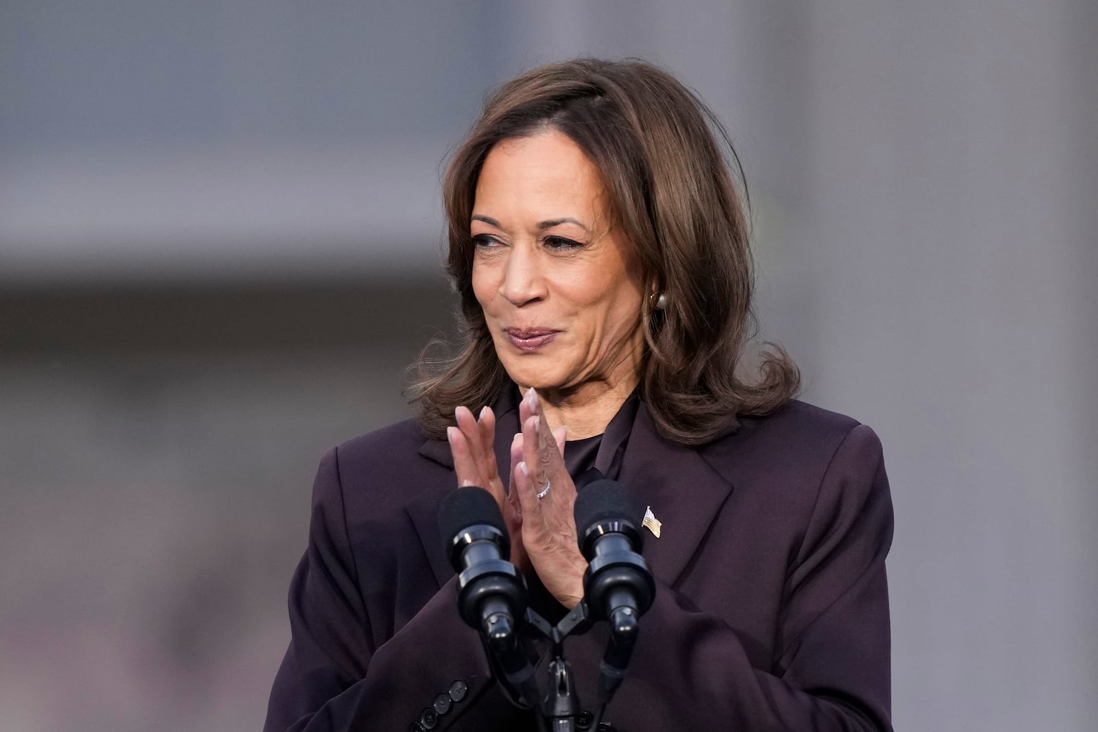 Vice President Kamala Harris delivers a concession speech for the 2024 presidential election on the campus of Howard University in Washington, Wednesday, Nov. 6, 2024. (AP Photo/Ben Curtis)