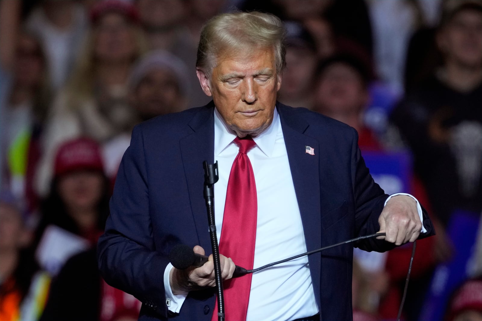 Republican presidential nominee former President Donald Trump speaks at a campaign event Friday, Nov. 1, 2024, in Milwaukee. (AP Photo/Morry Gash)