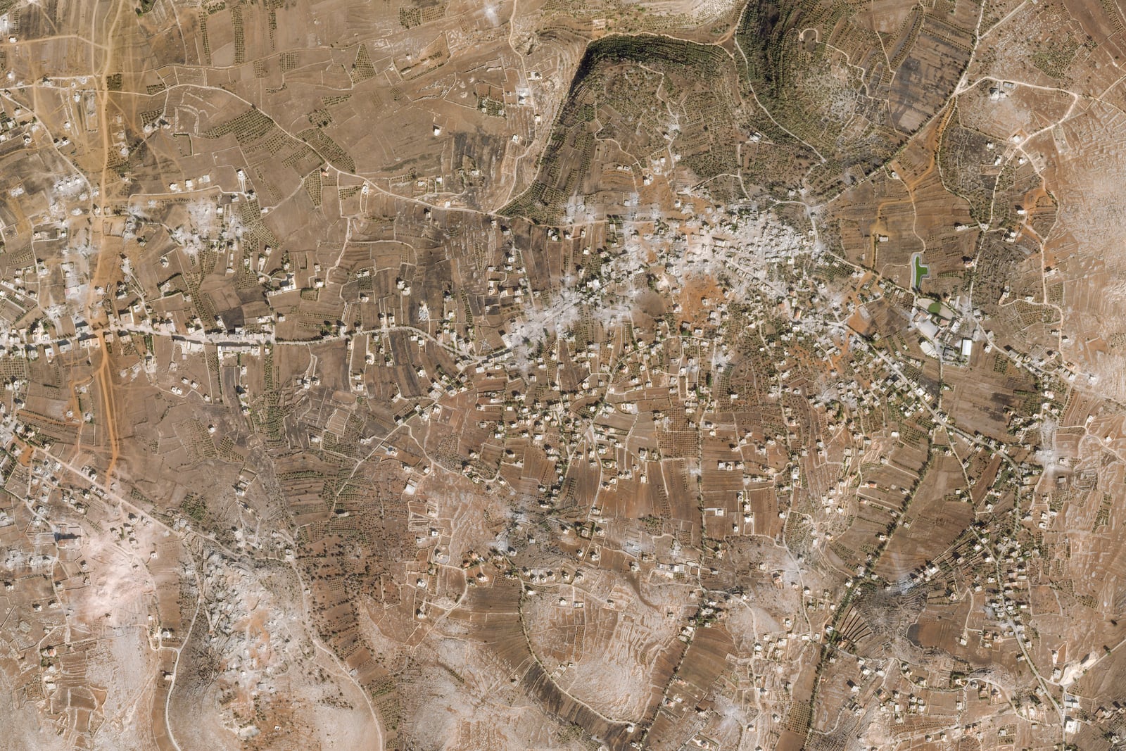 This Oct. 24 2024, satellite image from Planet Labs PBC shows the village of Blida in southern Lebanon. (Planet Labs PBC via AP)