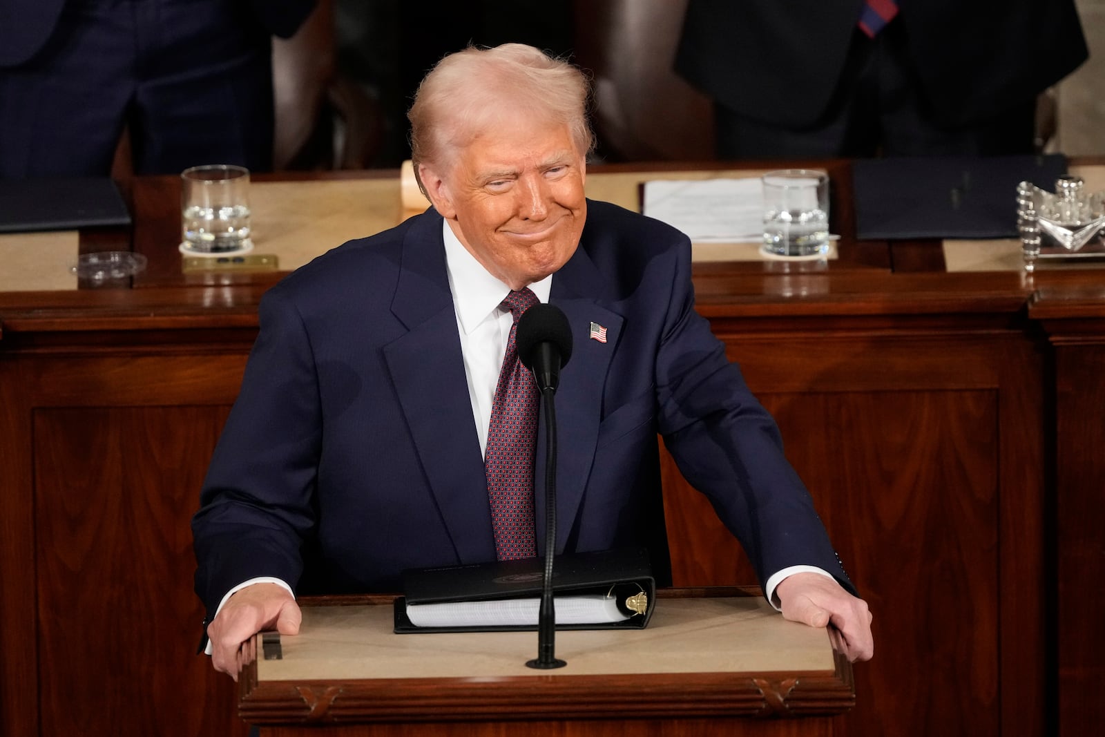 President Donald Trump addresses a joint session of Congress at the Capitol in Washington, Tuesday, March 4, 2025. (AP Photo/Ben Curtis)