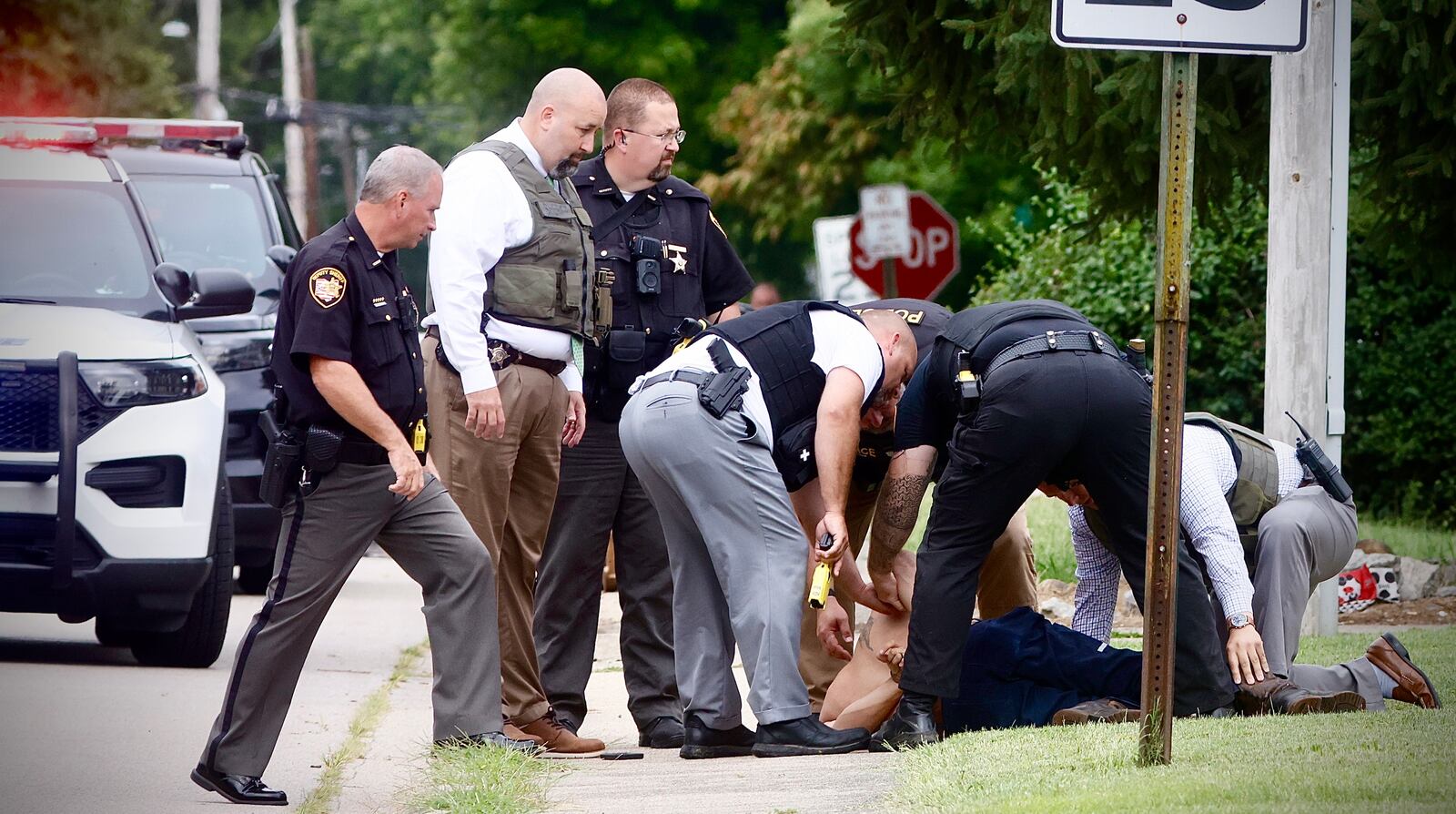 A standoff ended peacefully in Jamestown after a man surrendered on Wednesday, Aug. 7, 2024. MARSHALL GORBY \STAFF