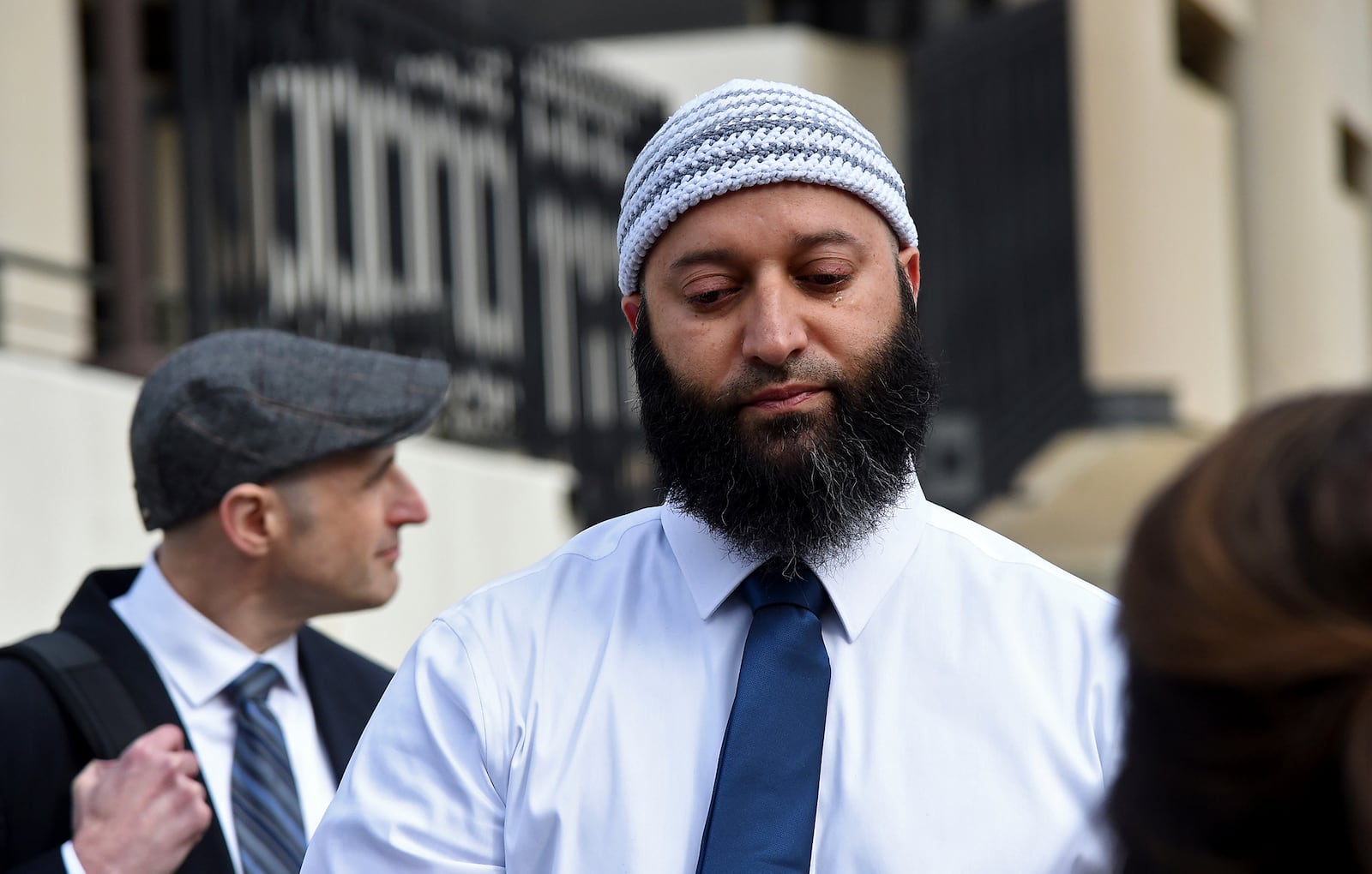 FILE - Adnan Syed gets emotional as he speaks to reporters outside the Robert C. Murphy Courts of Appeal building after a hearing, Feb. 2, 2023, in Annapolis, Md. (Barbara Haddock Taylor/The Baltimore Sun via AP, File)