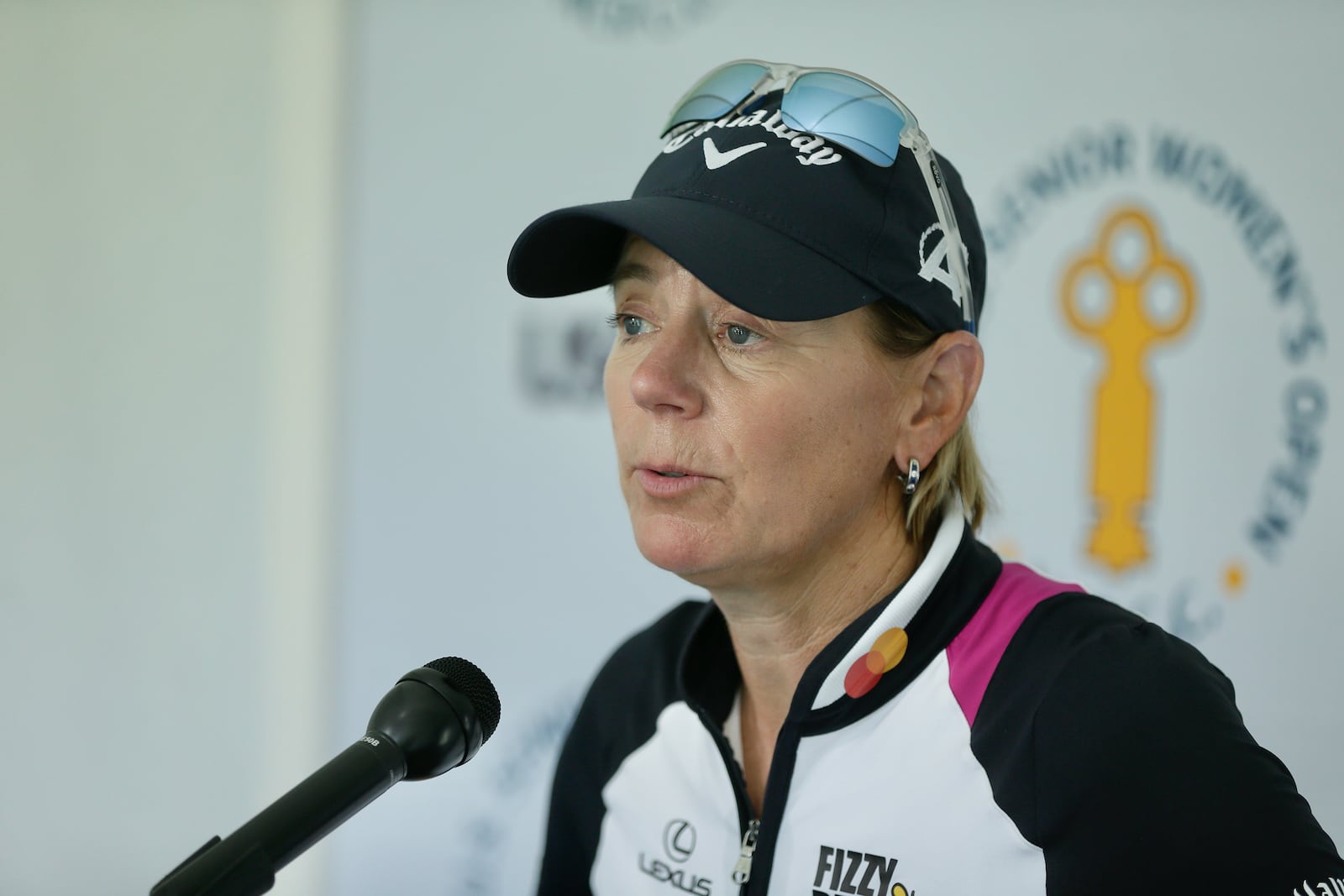 Annika Sörenstam speaks at a press conference one day before the start of the U.S. Women's Senior Open on Wednesday, Aug. 24, 2022, at NCR Country Club in Kettering. David Jablonski/Staff