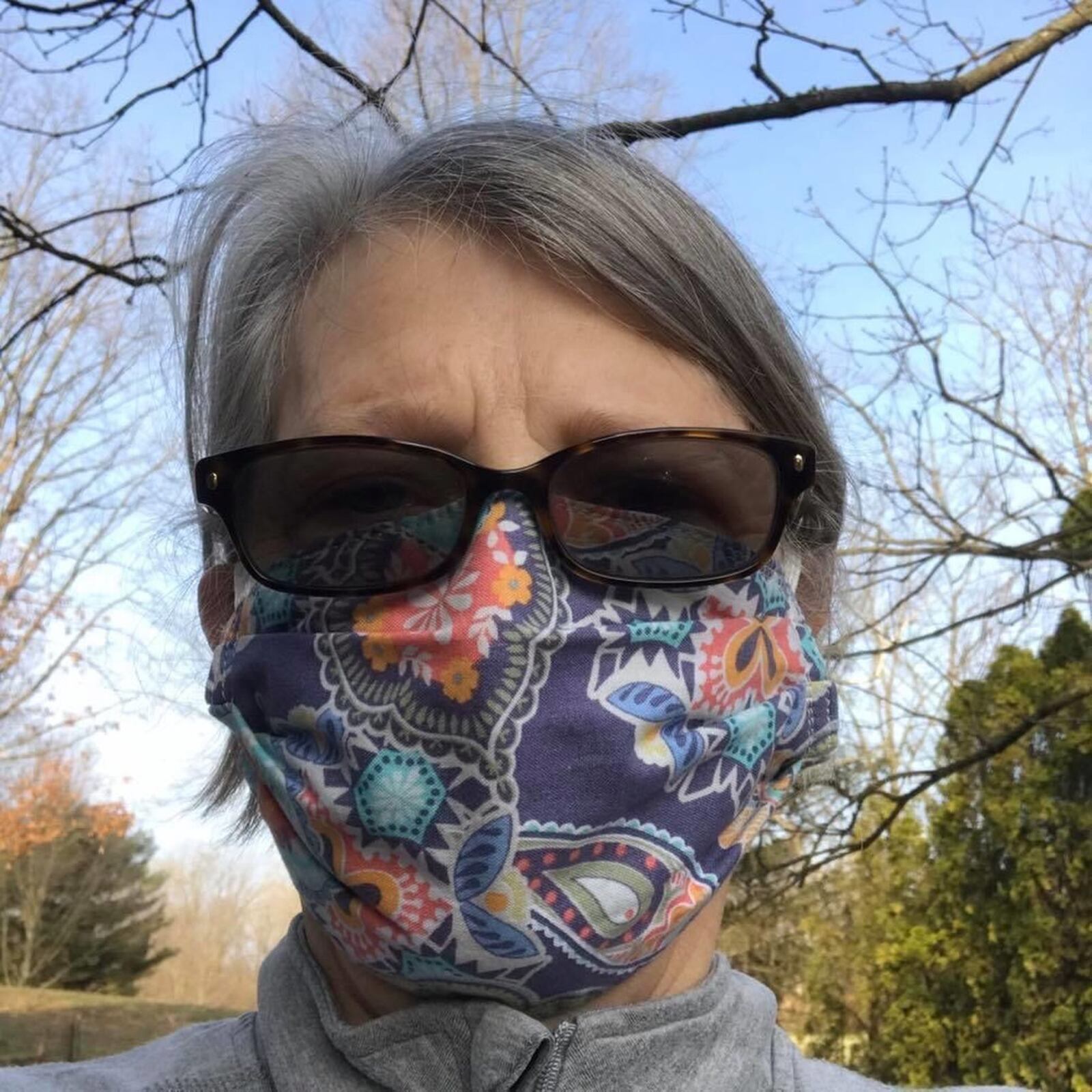 Villagers in Yellow Springs have made more than 1,200 facial masks as part of a community effort to reduce the spread of coronavirus. Pictured: Eve Fleck.