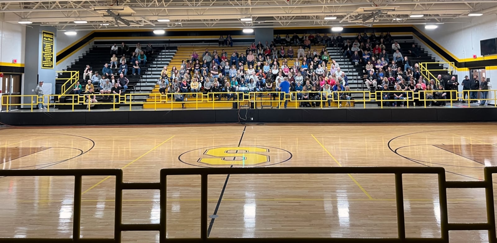 Clark-Shawnee Local School District staff participated in professional development with a guest speaker in the high school gym. Contributed