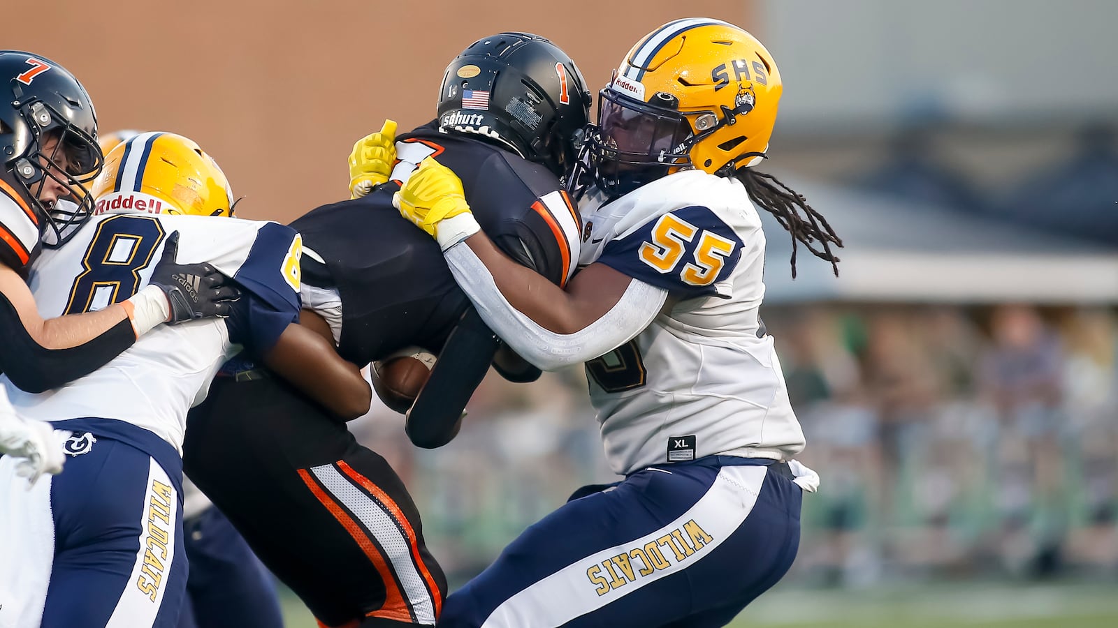 Springfield's Robert Owens Jr. makes a tackle against Beavercreek on Friday, Sept. 16, 2022. Michael Cooper/CONTRIBUTED