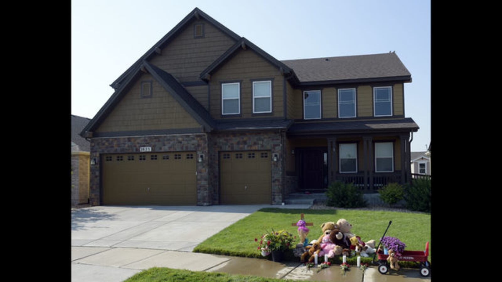 Pictured is the home at 2825 Saratoga Trail in Frederick, Colo., where Chris Watts killed his pregnant wife, Shanann, before driving their daughters, Bella and Celeste, to a rural oil battery and suffocating them. Watts is serving life in prison.